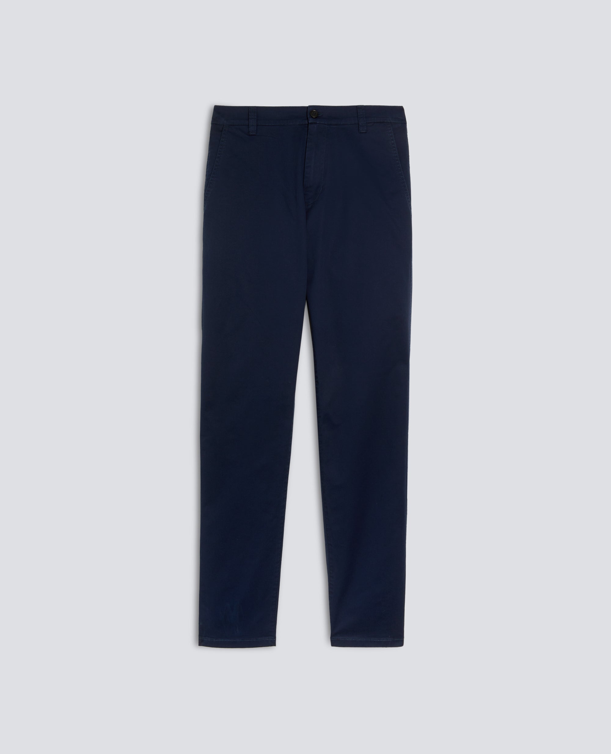 PANTALONE CHINO IN GABARDINA DI COTONE E LINO-NAVY-NAVY-AZUL MARINO-NAVY-NAVY