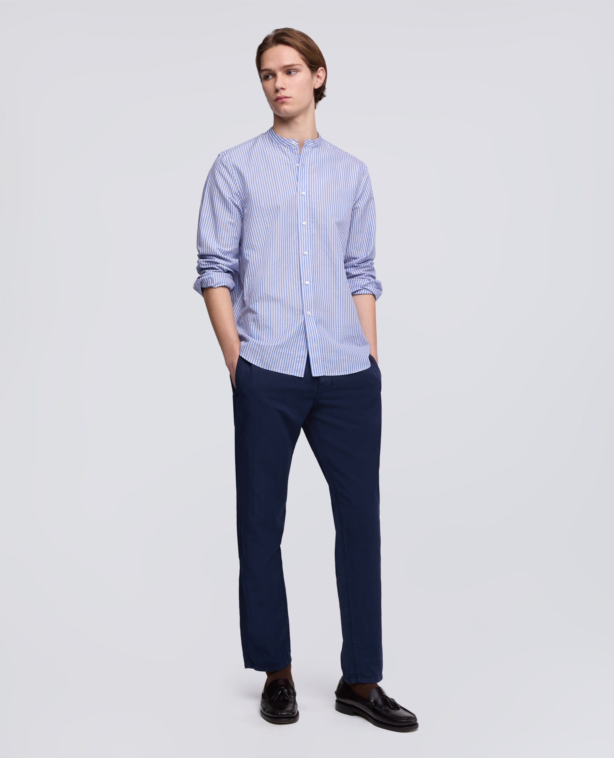 PANTALONE FUNZIONALE IN MISTO COTONE, LYOCELL E LINO-BLUETTE-LIGHT BLUE-AZUL CLARO-HELLBLAU-BLEU