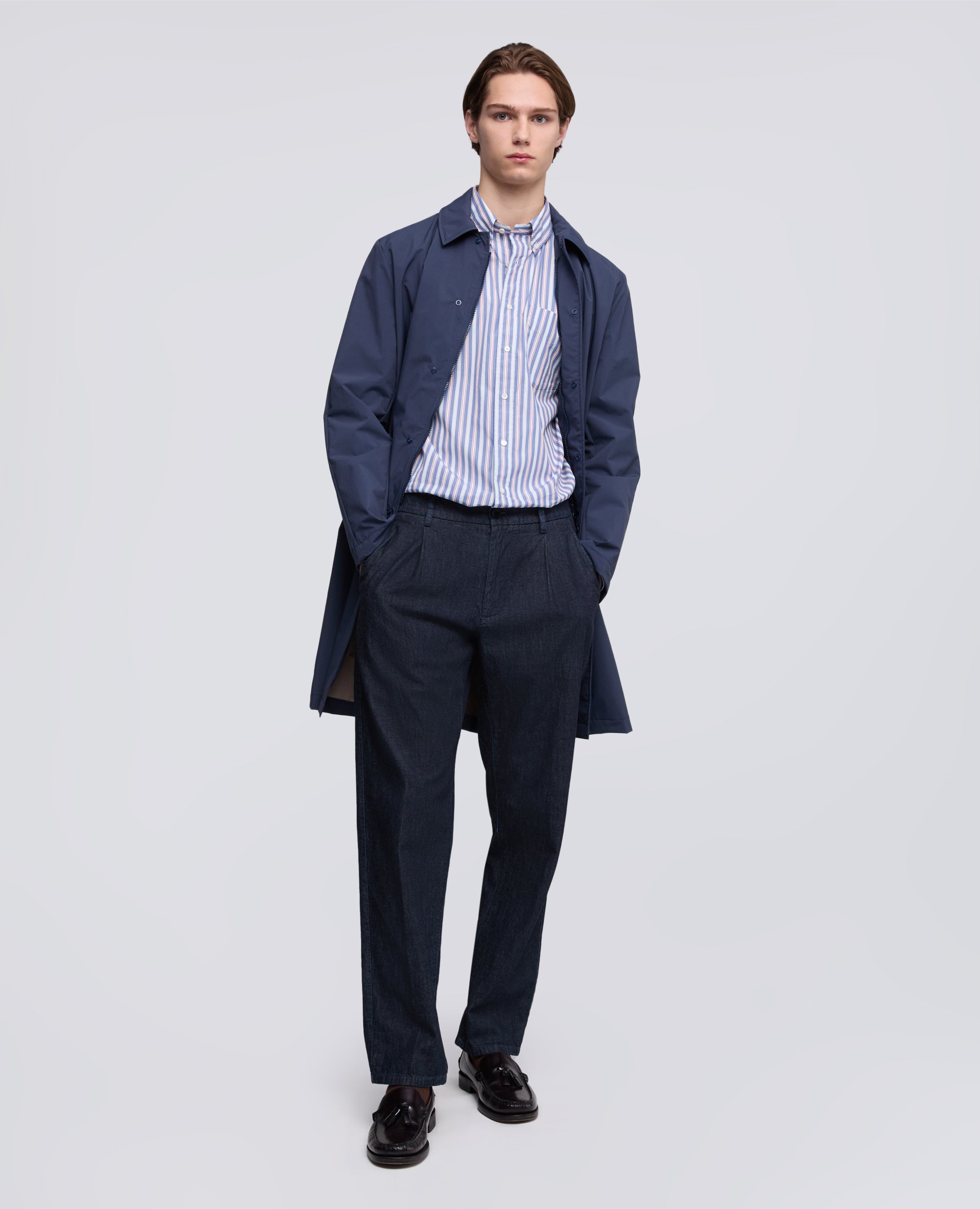 PANTALONE MONO PINCE IN DENIM LEGGERO-DENIM SCURO-DARK DENIM-DENIM OSCURO-DUNKLES DENIM-DENIM FONCE