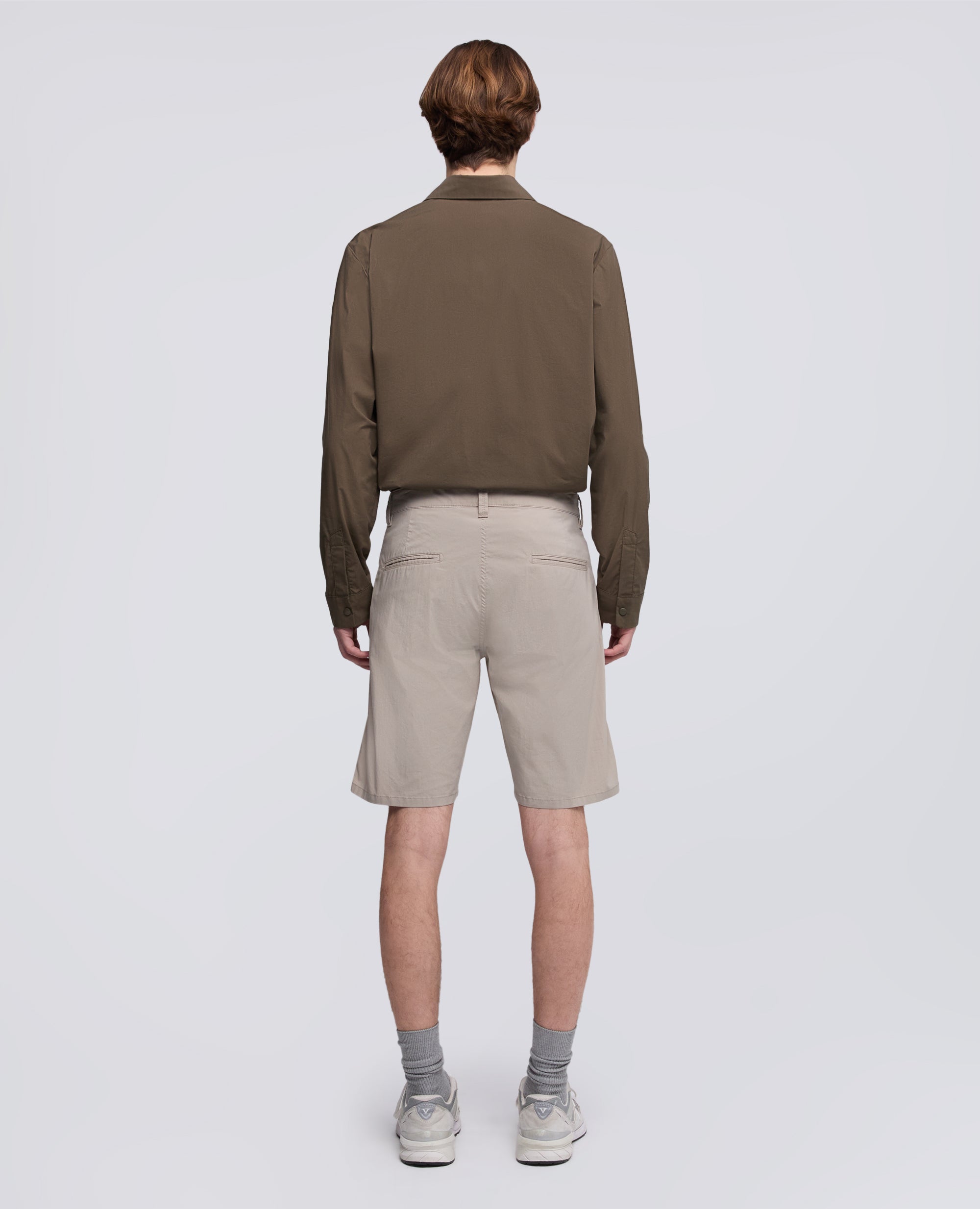 BERMUDA CHINO IN GABARDINA DI COTONE E LINO-COLONIALE-COLONIAL BEIGE-COLONIAL-KOLONIALBEIGE-COLONIAL