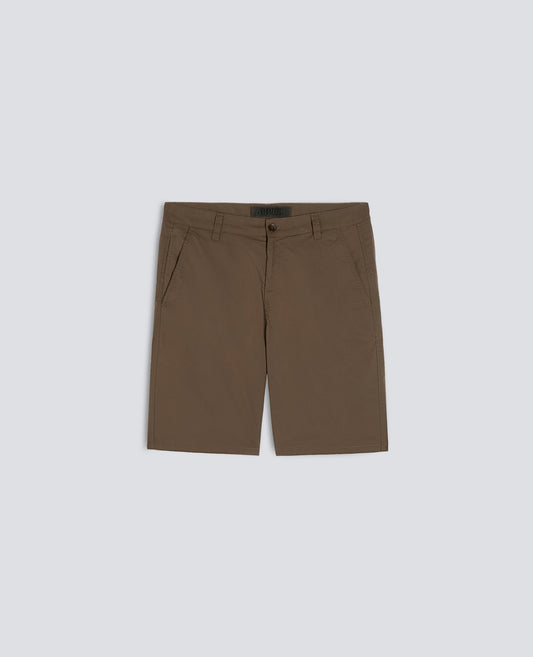BERMUDA CHINO IN POPELINE DI COTONE E NYLON-MILITARE-MILITARY-MILITAR-MILITAR-MILITAIRE