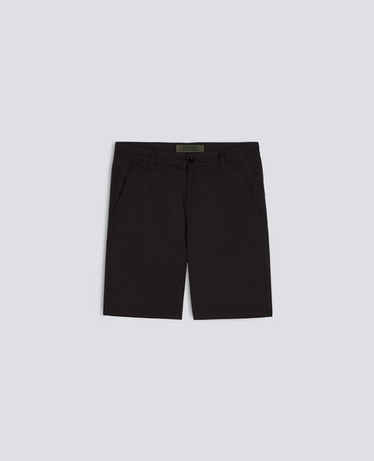 BERMUDA CHINO IN GABARDINA DI COTONE E LINO-NERO-BLACK-NEGRO-SCHWARZ-NOIR