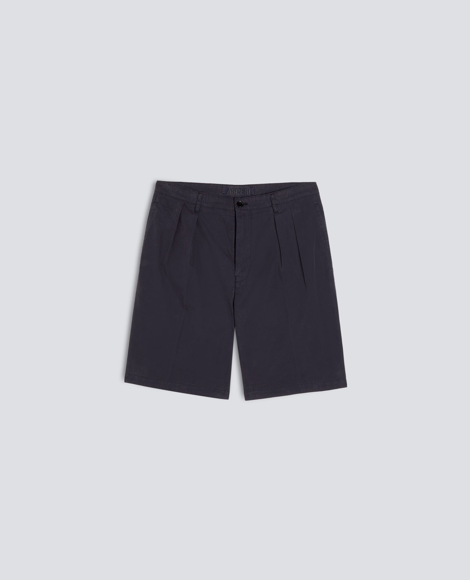 BERMUDA IN TELA DI COTONE TINTO CAPO-NAVY-NAVY-AZUL MARINO-NAVY-NAVY
