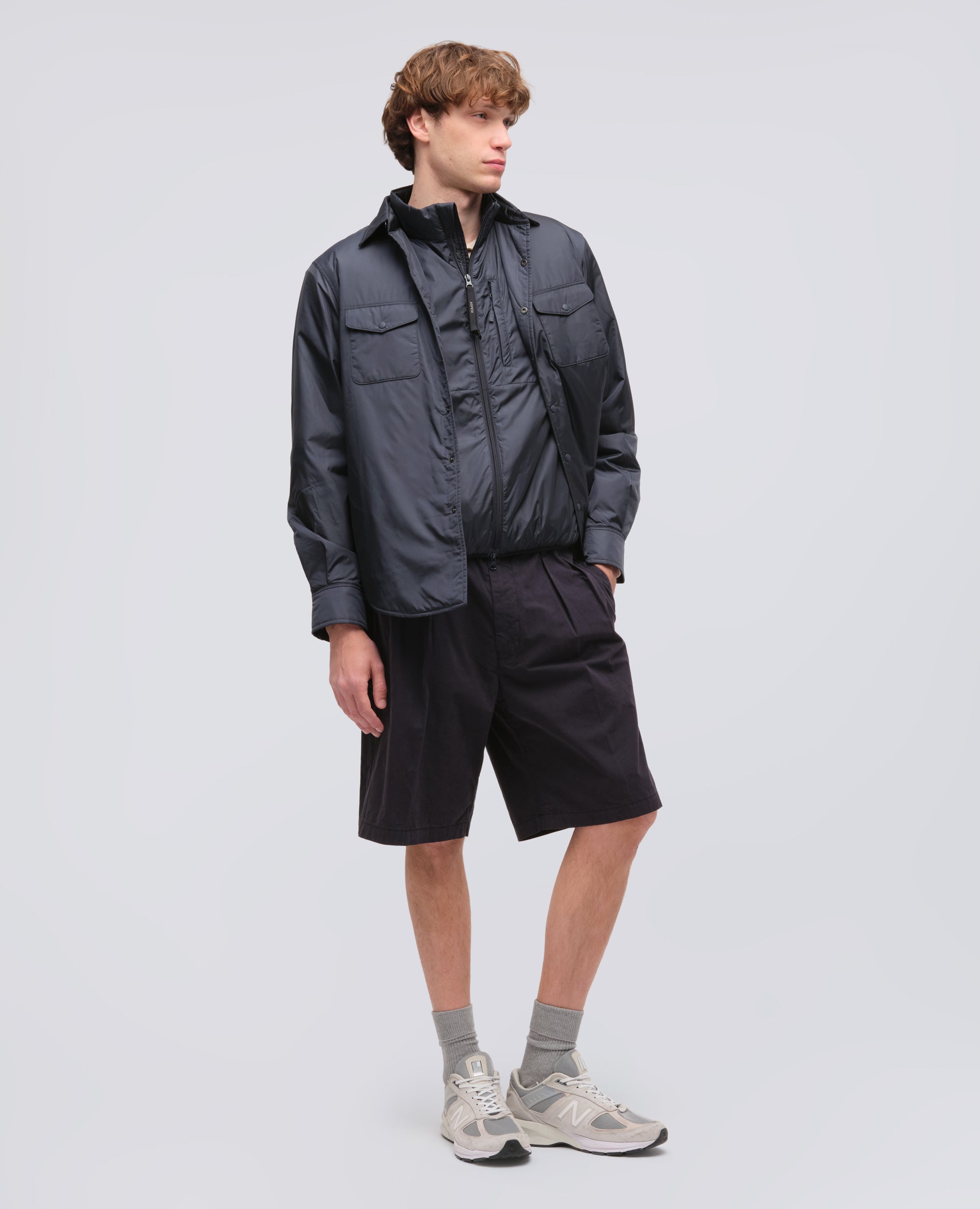 BERMUDA IN TELA DI COTONE TINTO CAPO-NAVY-NAVY-AZUL MARINO-NAVY-NAVY