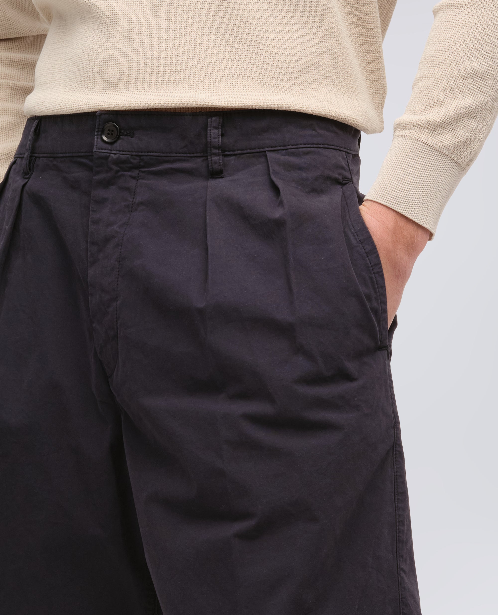 BERMUDA IN TELA DI COTONE TINTO CAPO-NAVY-NAVY-AZUL MARINO-NAVY-NAVY