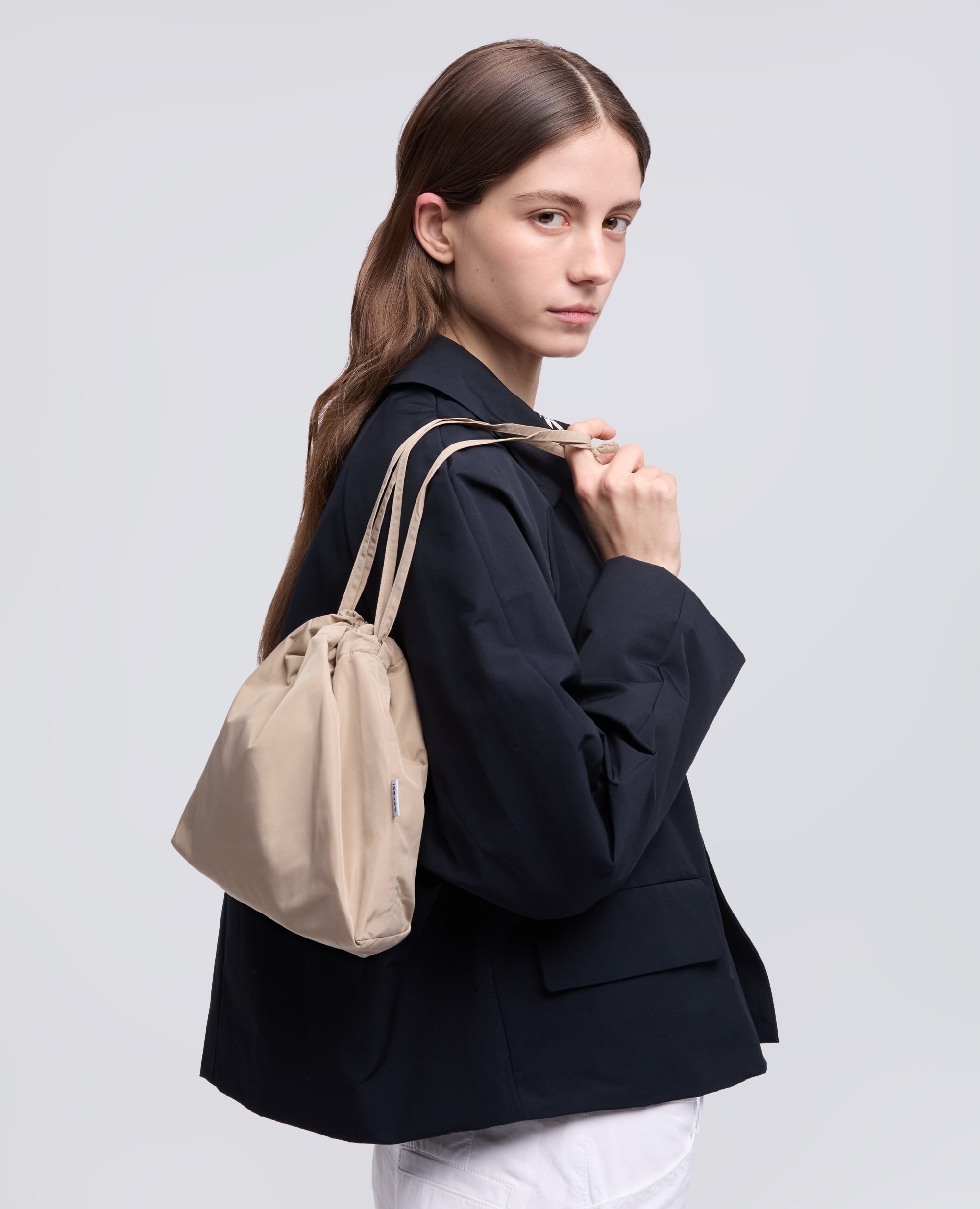 BORSA A SACCHETTO CON TRACOLLA-BEIGE-BEIGE-BEIS-BEIGE-BEIGE