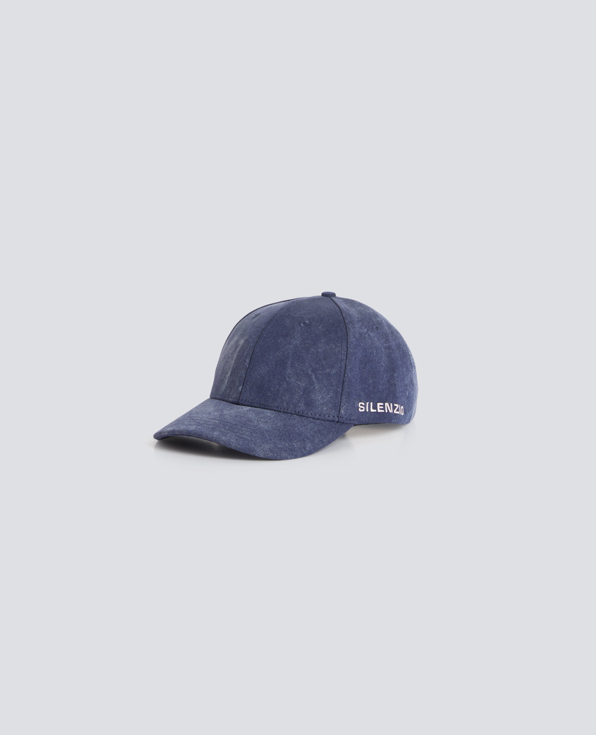 CAPPELLO IN COTONE CON SCRITTA "SILENZIO"-NAVY-NAVY-AZUL MARINO-NAVY-NAVY