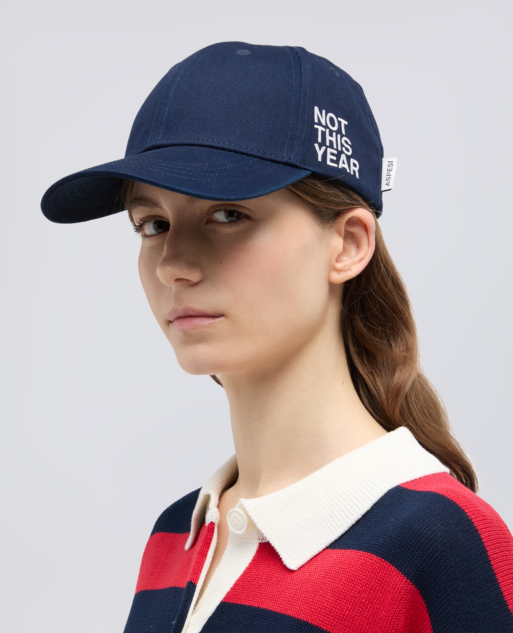 CAPPELLO IN GABARDINE DI COTONE CON LETTERING "WRONG"-BLU NAVY-NAVY BLUE-AZUL MARINO-MARINEBLAU-BLEU MARINE