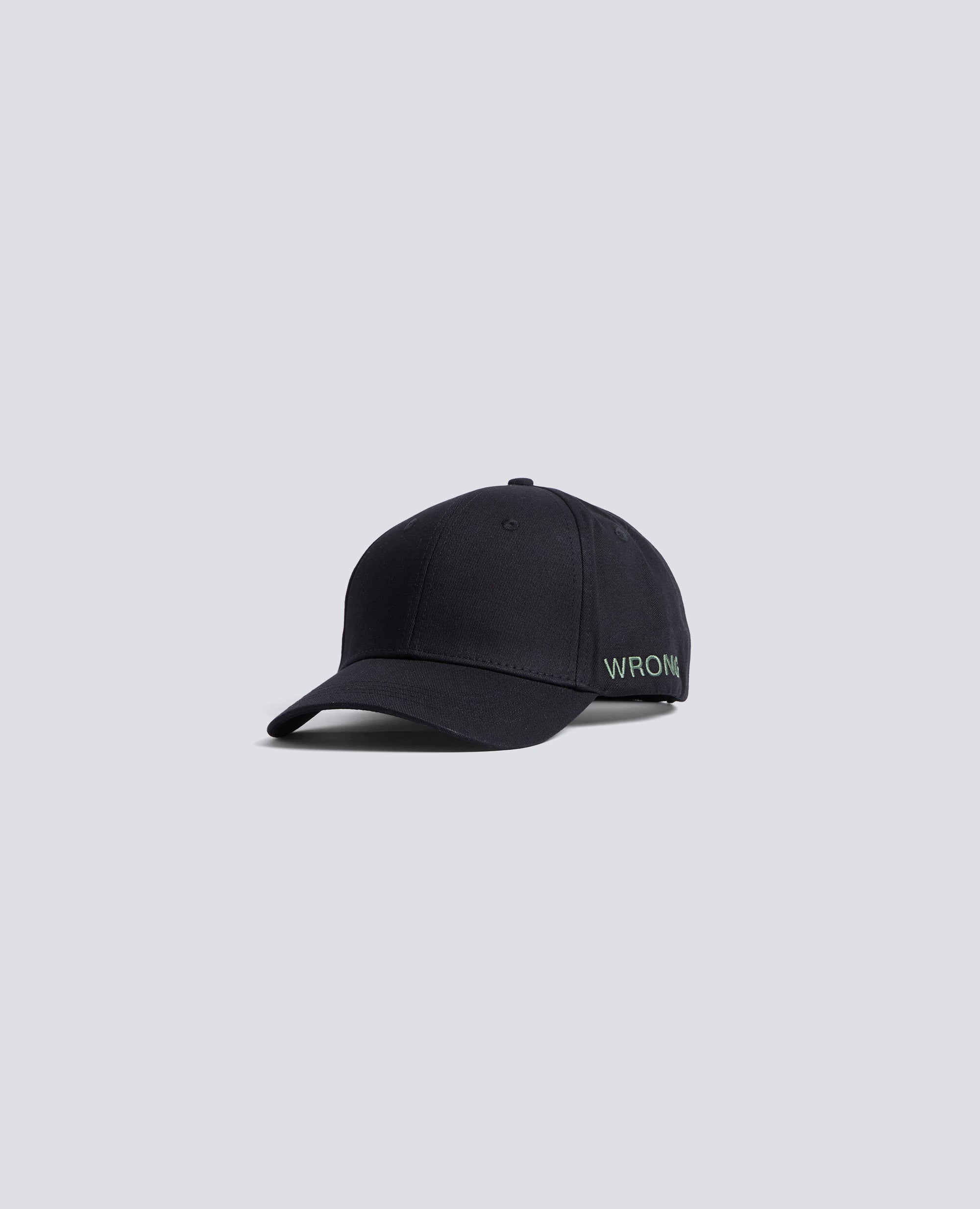 CAPPELLO IN GABARDINE DI COTONE CON LETTERING "WRONG"-NERO-BLACK-NEGRO-SCHWARZ-NOIR