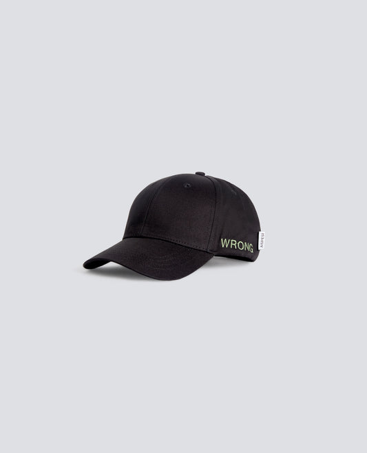 CAPPELLO IN GABARDINE DI COTONE CON LETTERING "WRONG"-NERO-BLACK-NEGRO-SCHWARZ-NOIR