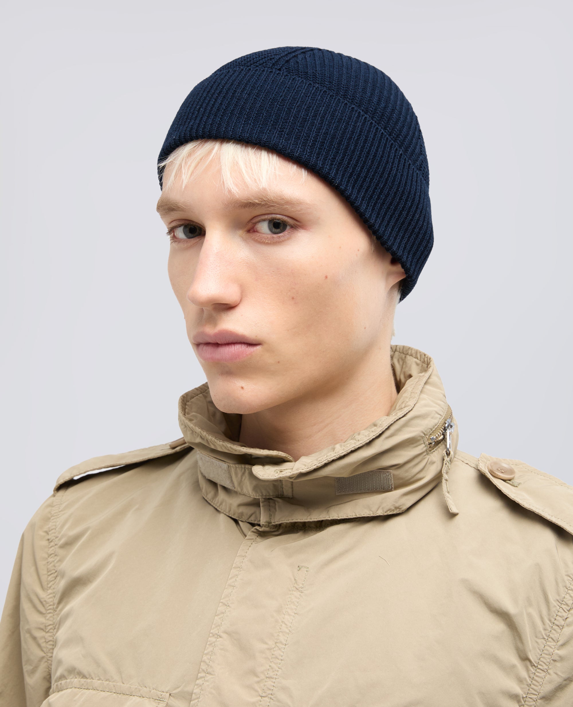 CAPPELLO IN LANA MERINO-NAVY-NAVY-AZUL MARINO-NAVY-NAVY