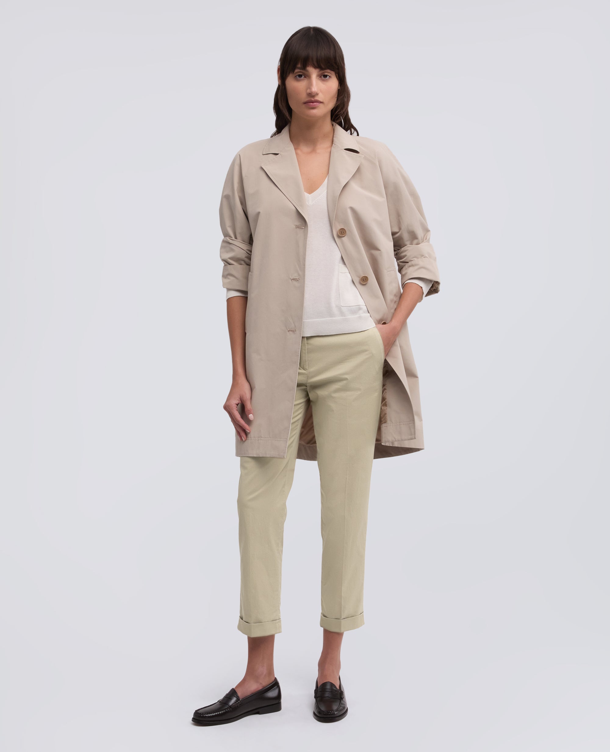 PANTALONE IN TWILL DI COTONE STRETCH-COLONIALE-COLONIAL BEIGE-COLONIAL-KOLONIALBEIGE-COLONIAL