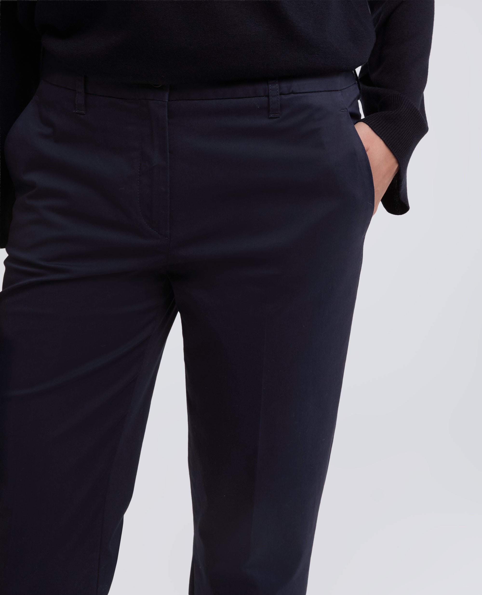PANTALONE IN TWILL DI COTONE STRETCH-NAVY-NAVY-AZUL MARINO-NAVY-NAVY