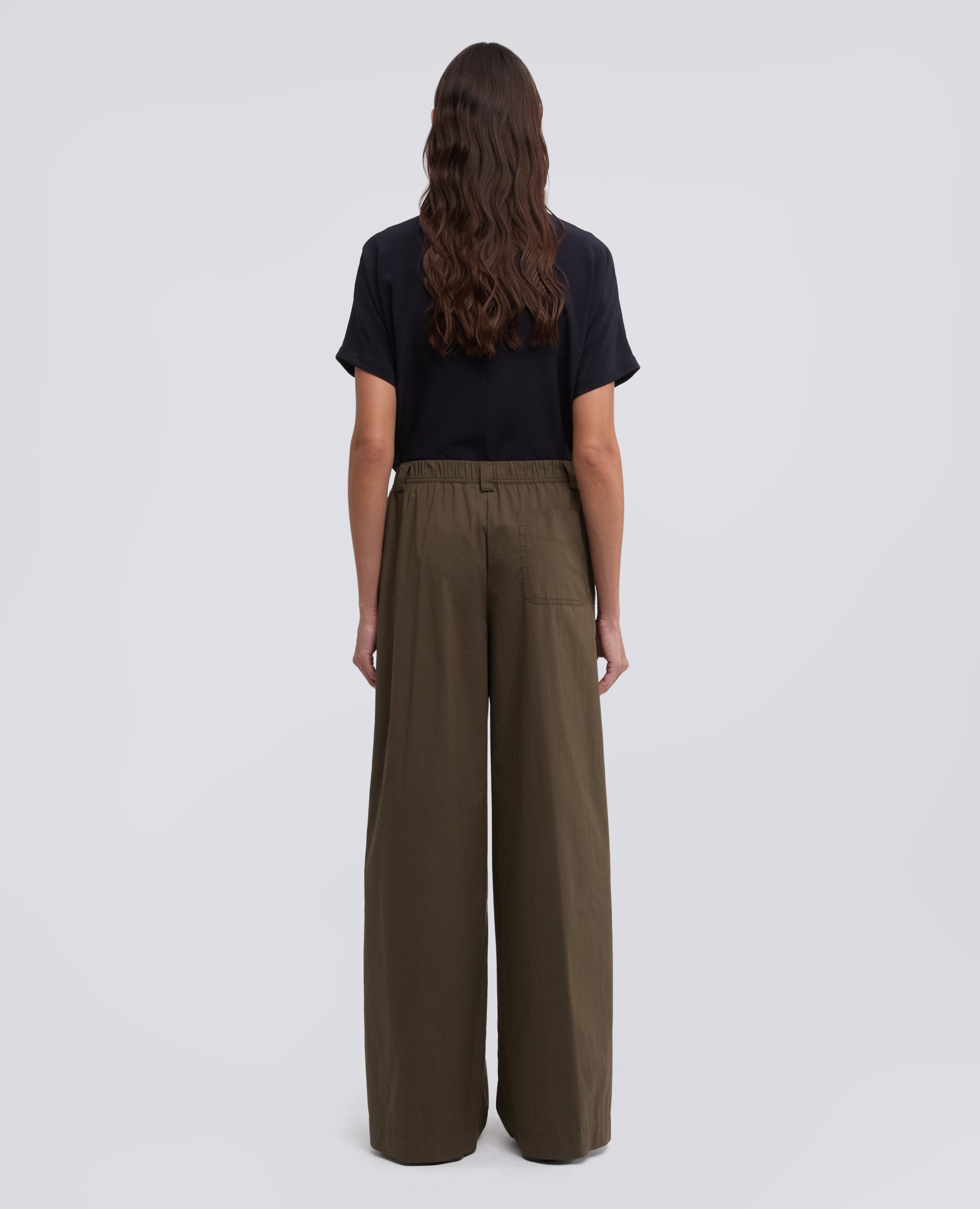 PANTALONE IN POPELINE DI COTONE NYLON STRETCH-MILITARE-MILITARY-MILITAR-MILITAR-MILITAIRE