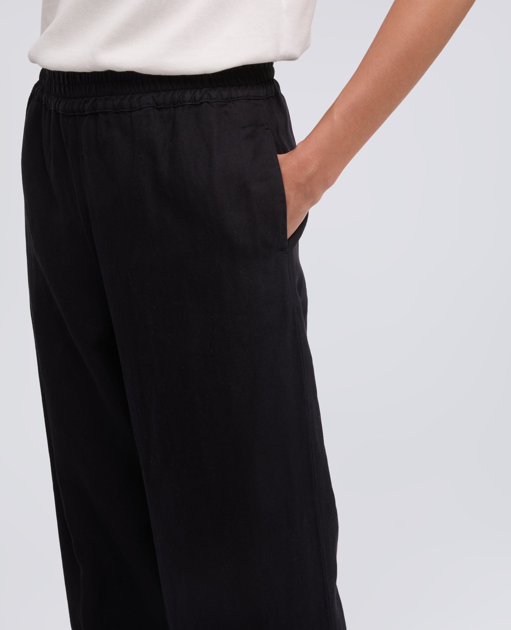 PANTALONE IN GABARDINE IN COTONE E LINO FIAMMATO TINTO CAPO-NAVY-NAVY-AZUL MARINO-NAVY-NAVY