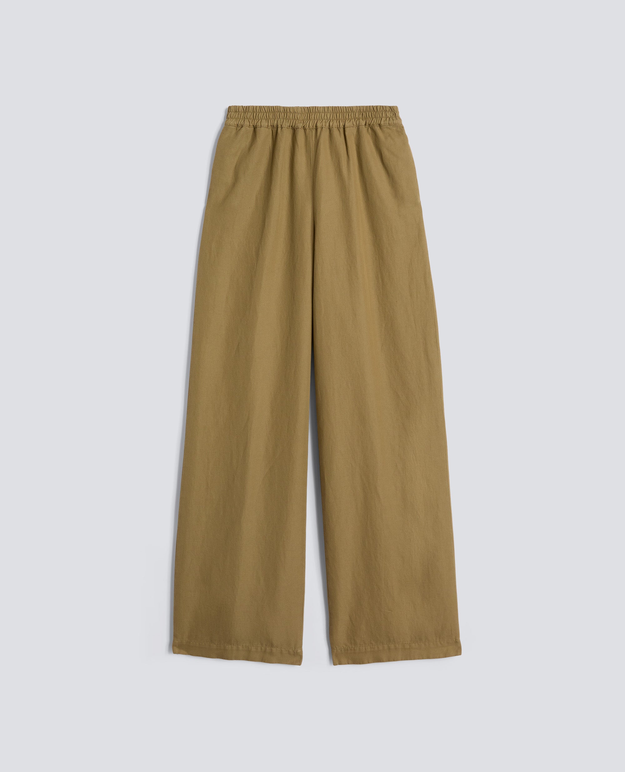 PANTALONE IN GABARDINE IN COTONE E LINO FIAMMATO TINTO CAPO-BEIGE-BEIGE-BEIS-BEIGE-BEIGE