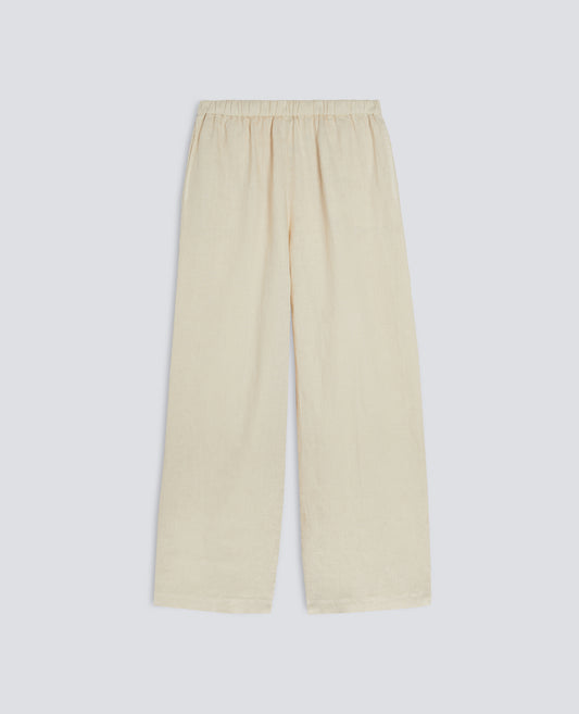 PANTALONE IN LINO-NATURALE-NATURAL-NATURAL-NATURLICH-NATUREL