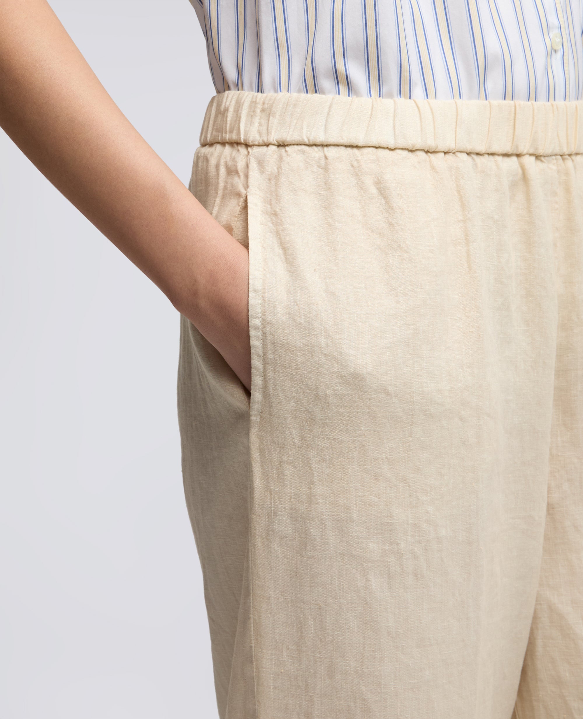 PANTALONE IN LINO-NATURALE-NATURAL-NATURAL-NATURLICH-NATUREL
