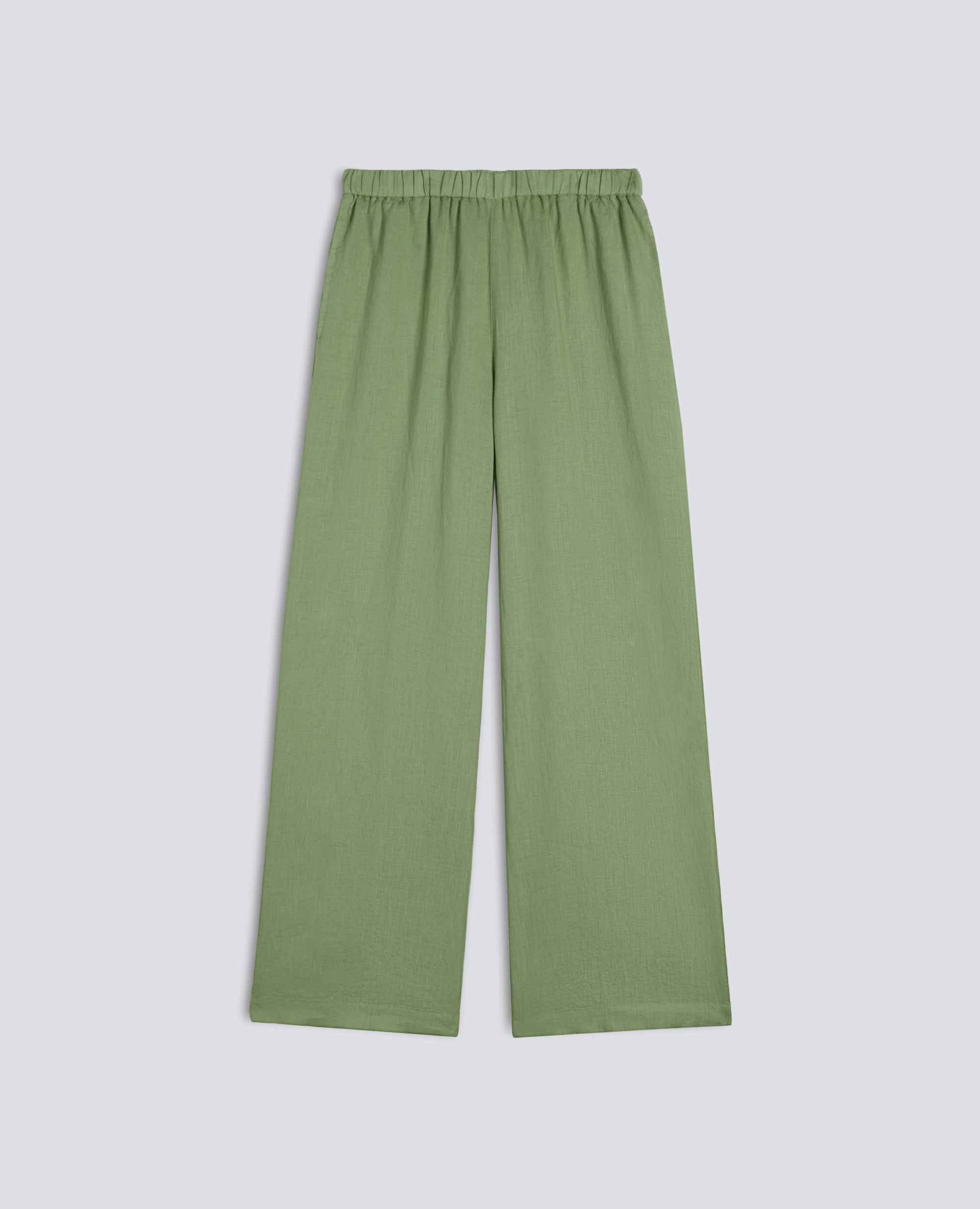 PANTALONE IN LINO-SALVIA-SAGE GREEN-ARENA-SALBEIGRUN-SAUGE