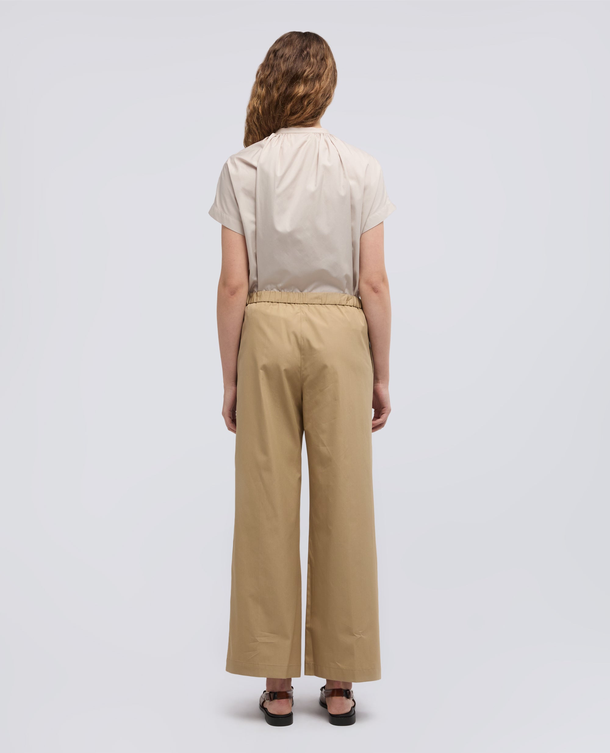PANTALONE IN POPELINE DI COTONE-COLONIALE-COLONIAL BEIGE-COLONIAL-KOLONIALBEIGE-COLONIAL