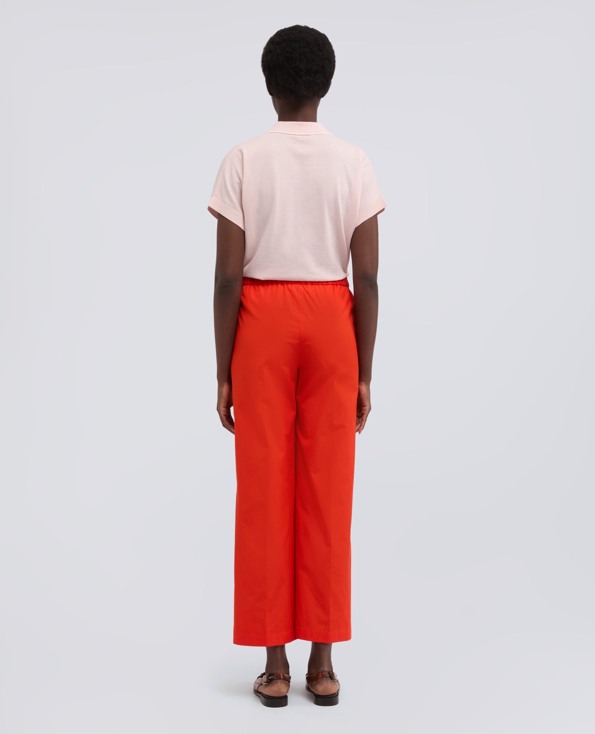 PANTALONE IN POPELINE DI COTONE-GERANIO-GERANIO-GERANIO-GERANIO-GERANIO