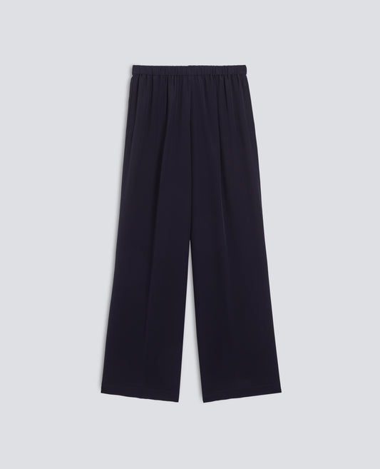 PANTALONE IN CREPE DE CHINE SETA-NAVY-NAVY-AZUL MARINO-NAVY-NAVY