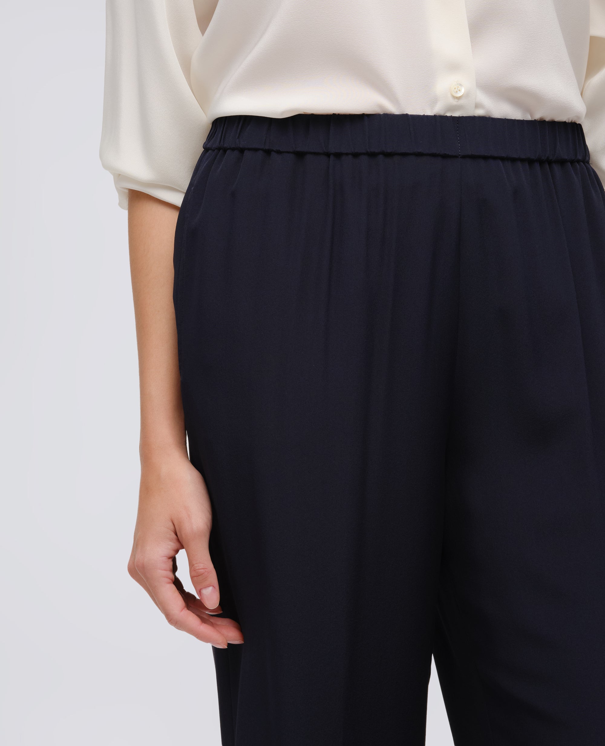 PANTALONE IN CREPE DE CHINE SETA-NAVY-NAVY-AZUL MARINO-NAVY-NAVY