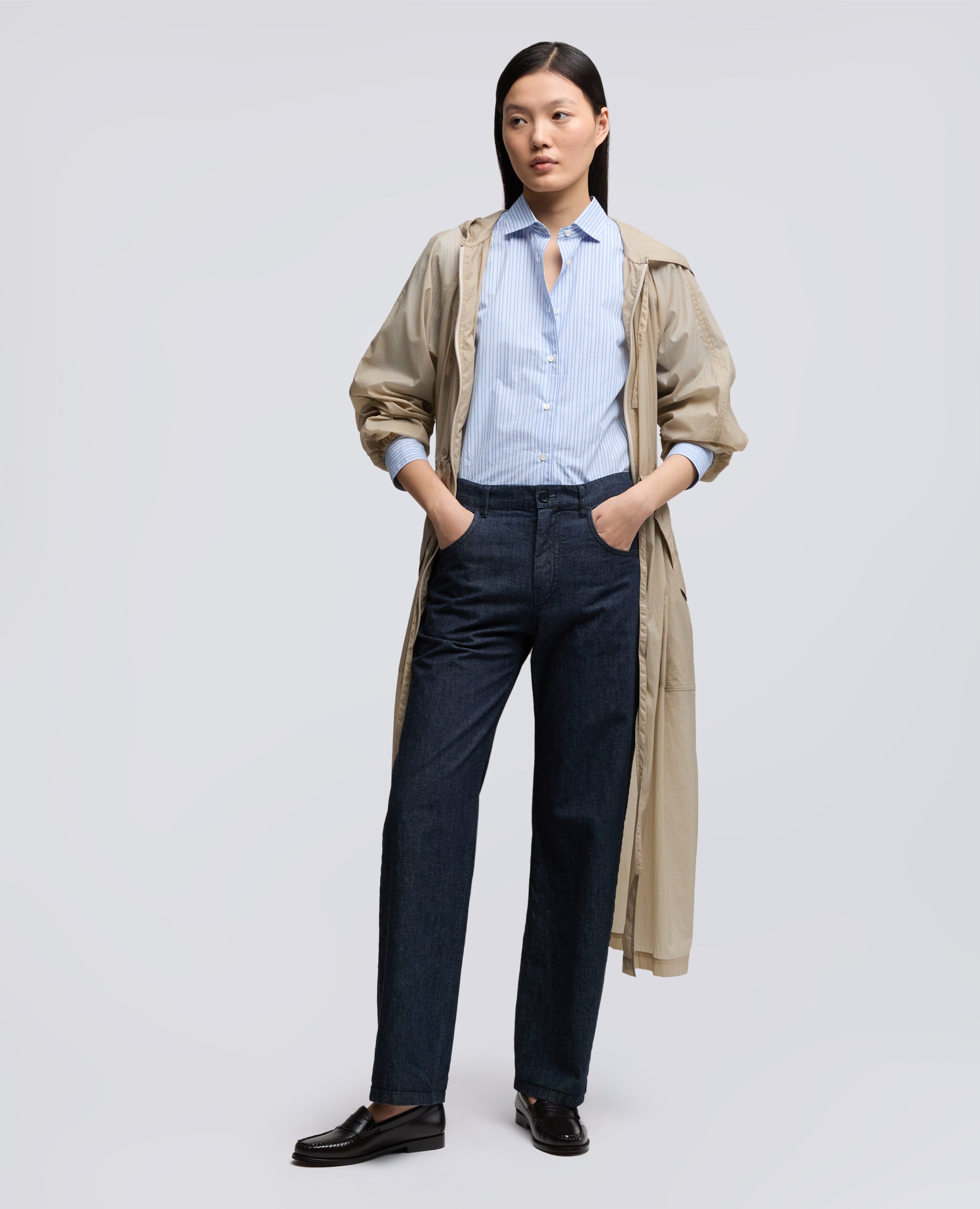 PANTALONE IN DENIM LEGGERO-DENIM SCURO-DARK DENIM-DENIM OSCURO-DUNKLES DENIM-DENIM FONCE