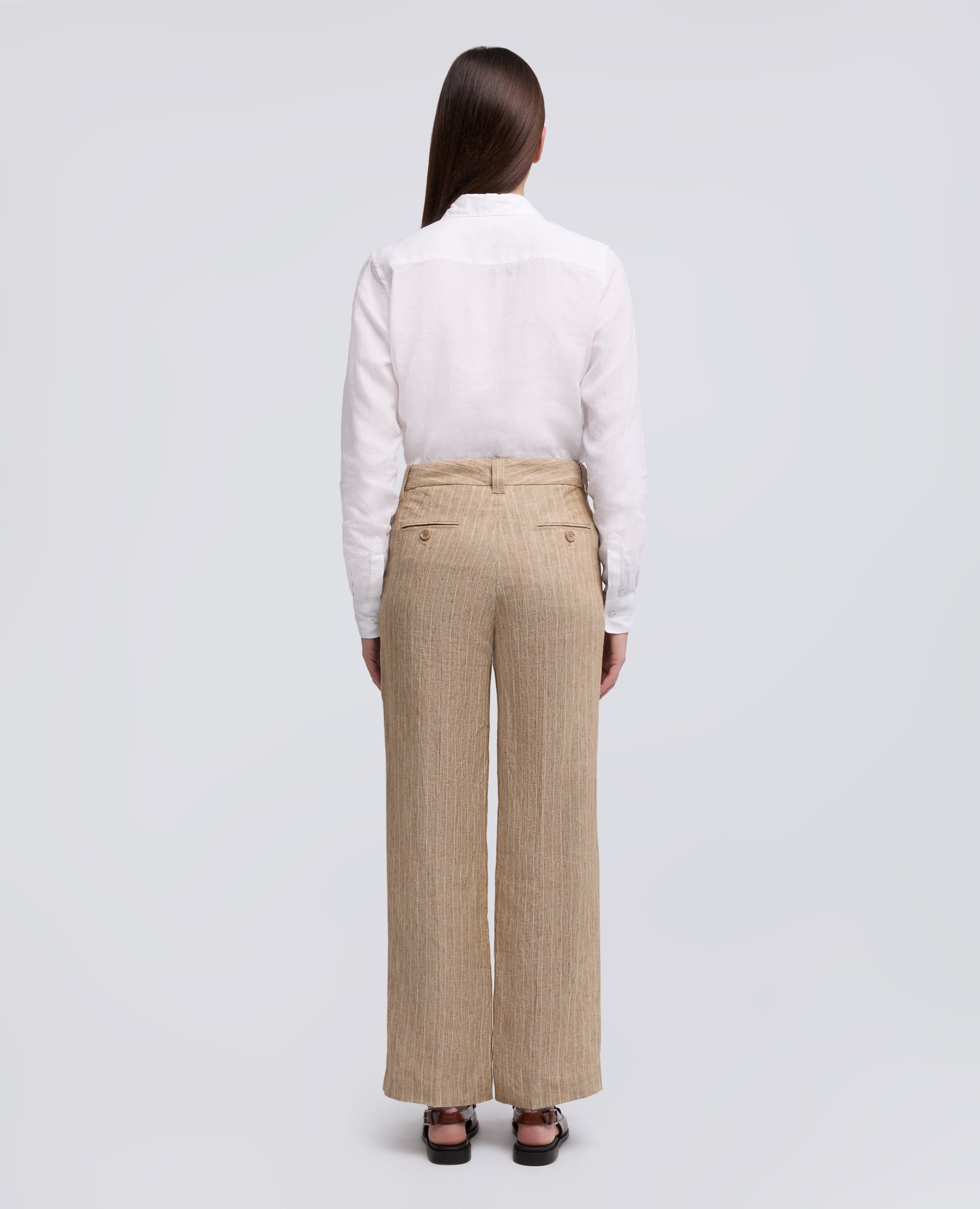 PANTALONE IN LINO TINTO FILO EFFETTO DELAVE'-COLONIALE-COLONIAL BEIGE-COLONIAL-KOLONIALBEIGE-COLONIAL