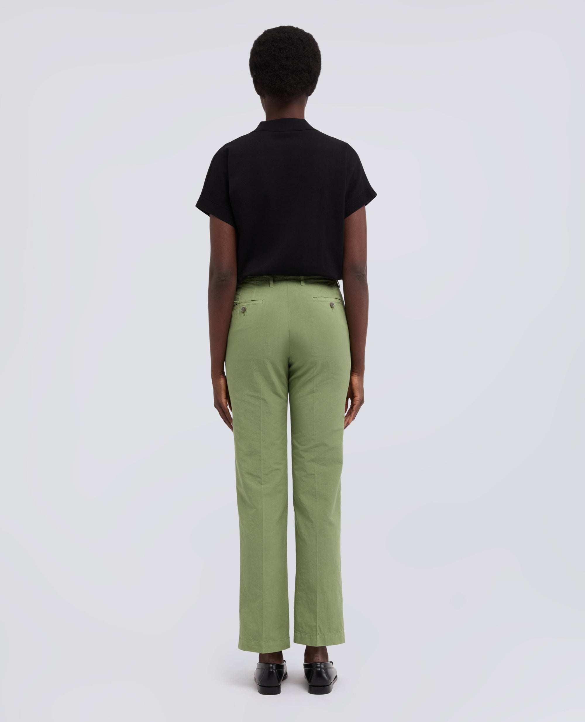 PANTALONE IN TELA FIAMMATA COTONE E LINO TINTO CAPO-SALVIA-SAGE GREEN-ARENA-SALBEIGRUN-SAUGE