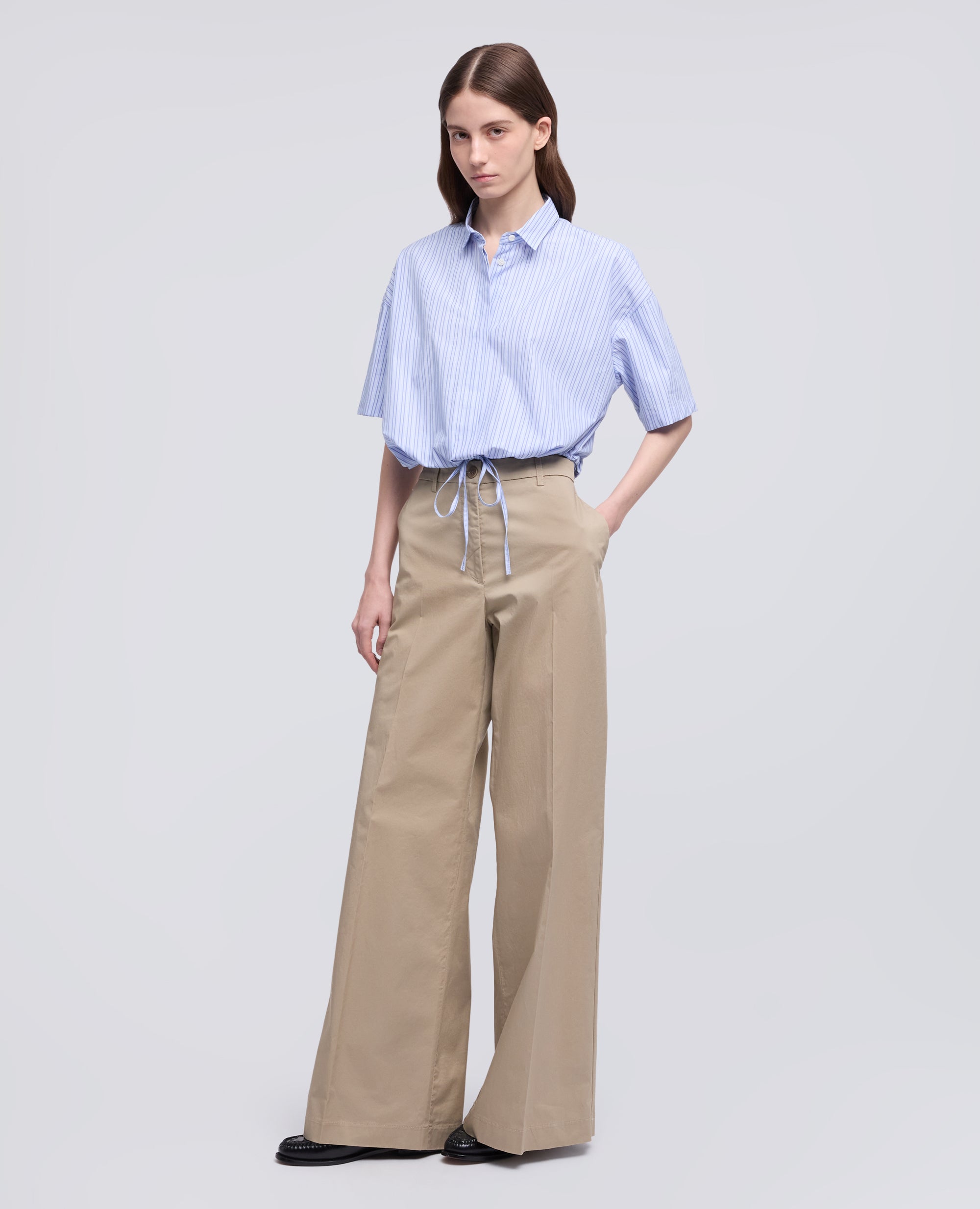 PANTALONE IN TWILL DI COTONE STRETCH-COLONIALE-COLONIAL BEIGE-COLONIAL-KOLONIALBEIGE-COLONIAL