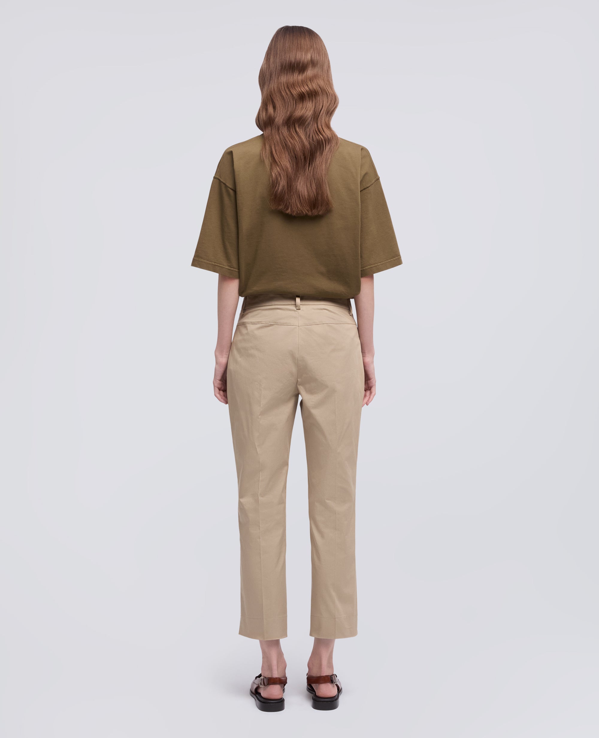 PANTALONE CAPRI IN TWILL DI COTONE STRETCH-COLONIALE-COLONIAL BEIGE-COLONIAL-KOLONIALBEIGE-COLONIAL