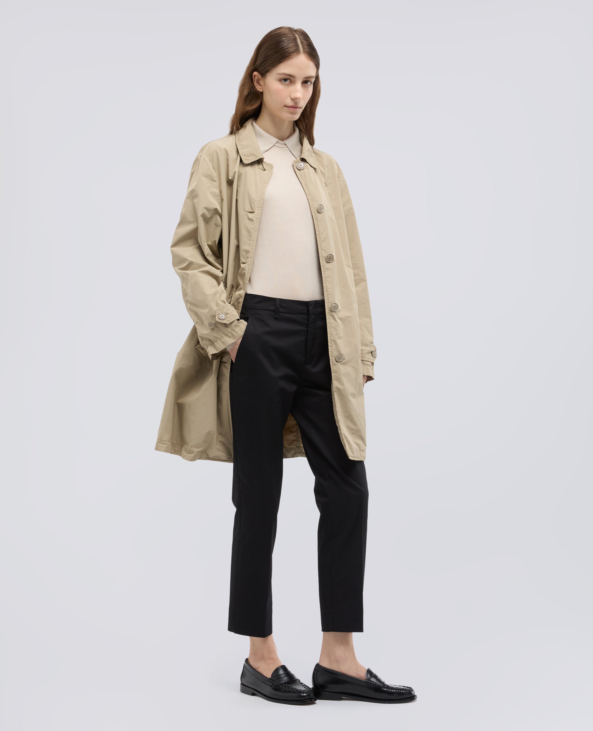 PANTALONE CAPRI IN TWILL DI COTONE STRETCH-NERO-BLACK-NEGRO-SCHWARZ-NOIR