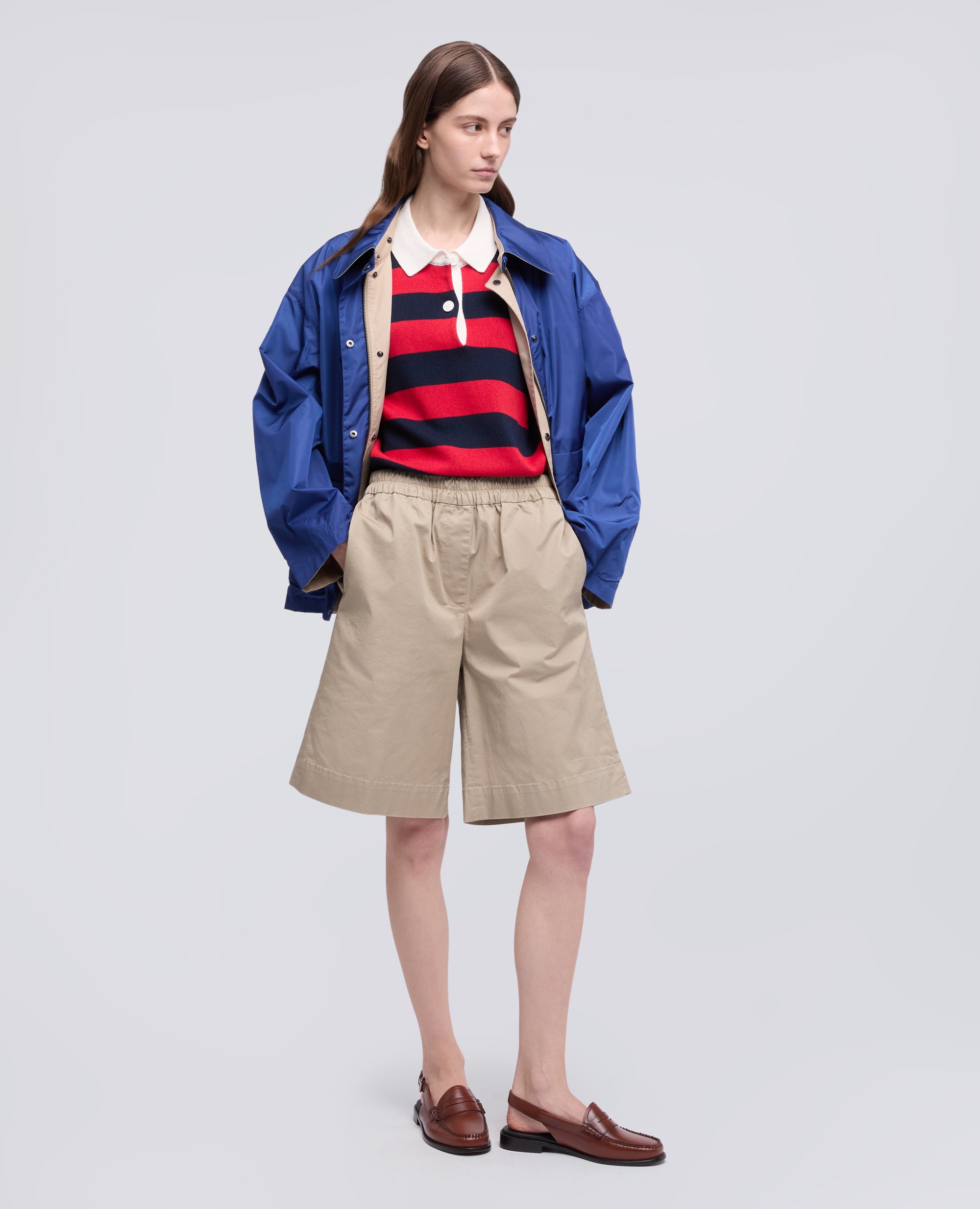 BERMUDA IN TWILL DI COTONE STRETCH-COLONIALE-COLONIAL BEIGE-COLONIAL-KOLONIALBEIGE-COLONIAL