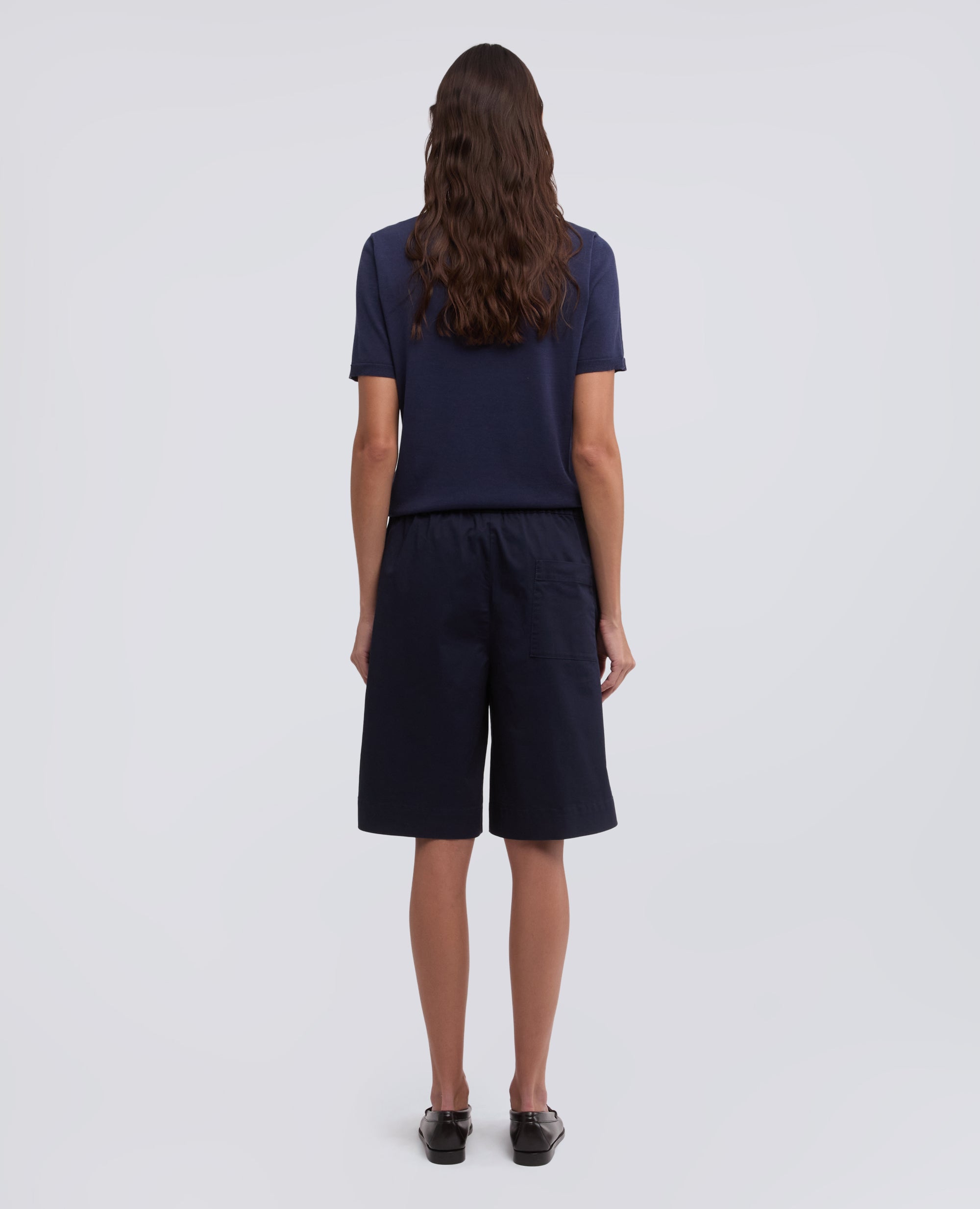 BERMUDA IN TWILL DI COTONE STRETCH-NAVY-NAVY-AZUL MARINO-NAVY-NAVY