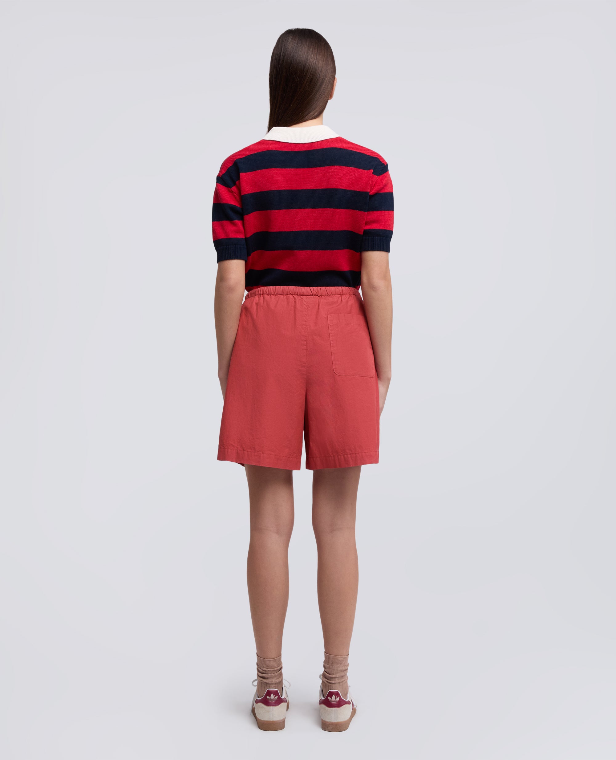 SHORT IN POPELINE DI COTONE TINTO CAPO-ARRAGOSTA-ARRAGOSTA-ARRAGOSTA-ARRAGOSTA-ARRAGOSTA