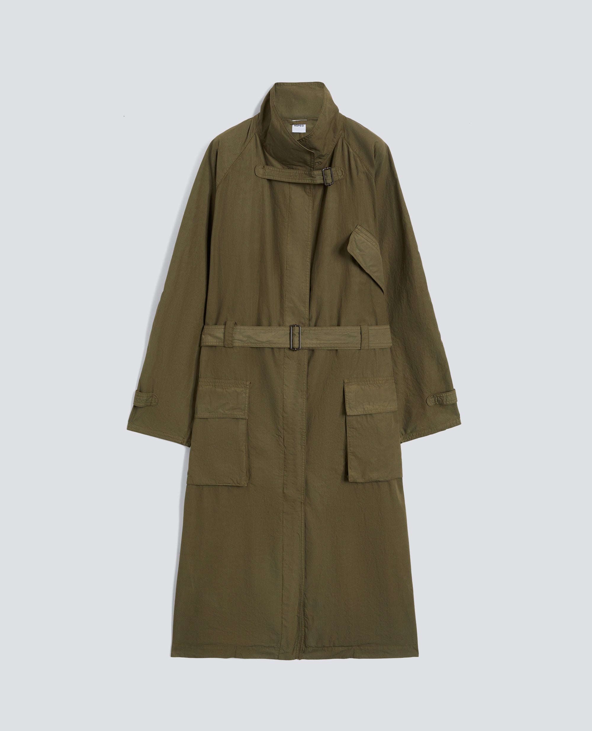 SOPRABITO IN POPELINE DI COTONE TINTO CAPO-MILITARE-MILITARY-MILITAR-MILITAR-MILITAIRE