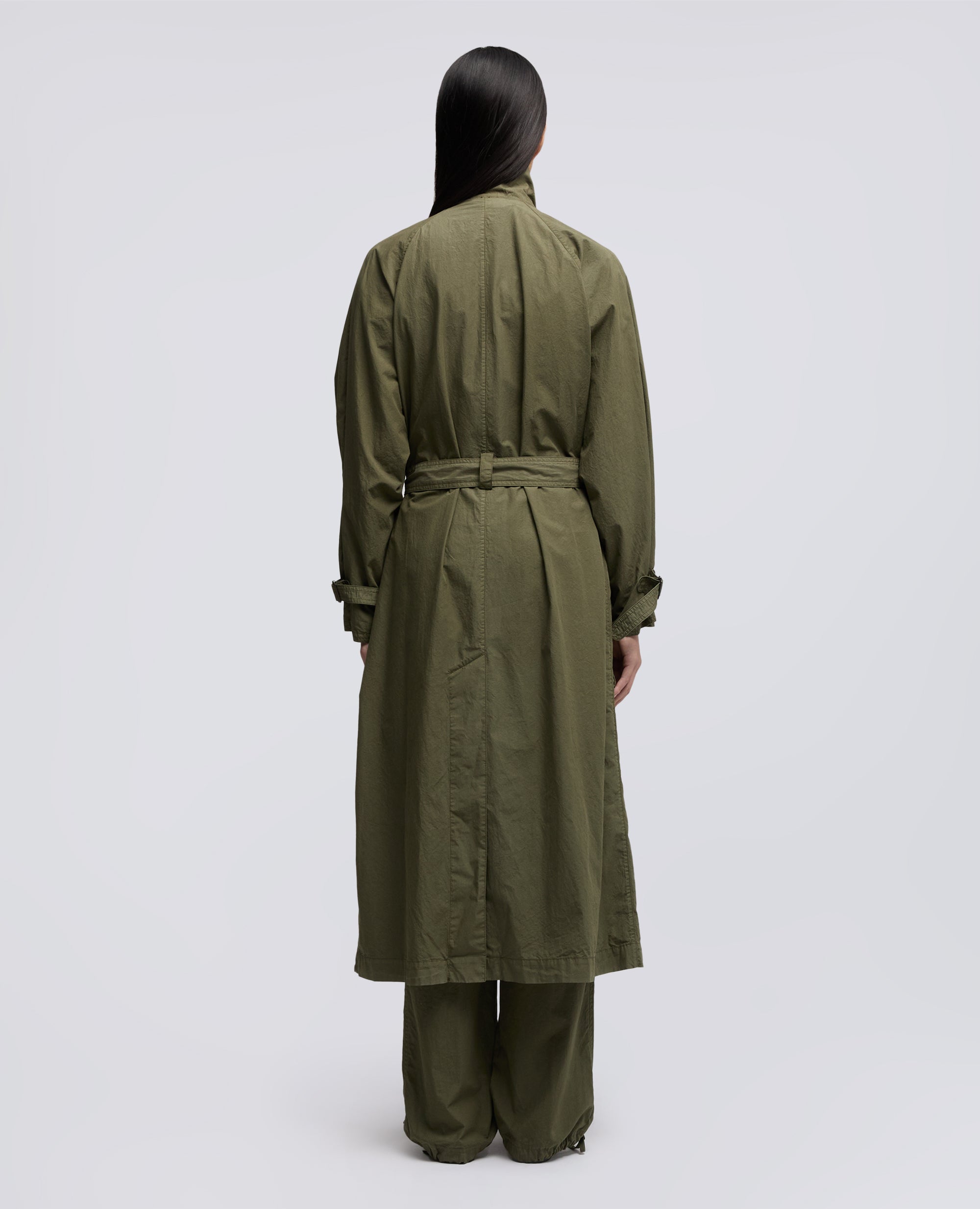 SOPRABITO IN POPELINE DI COTONE TINTO CAPO-MILITARE-MILITARY-MILITAR-MILITAR-MILITAIRE