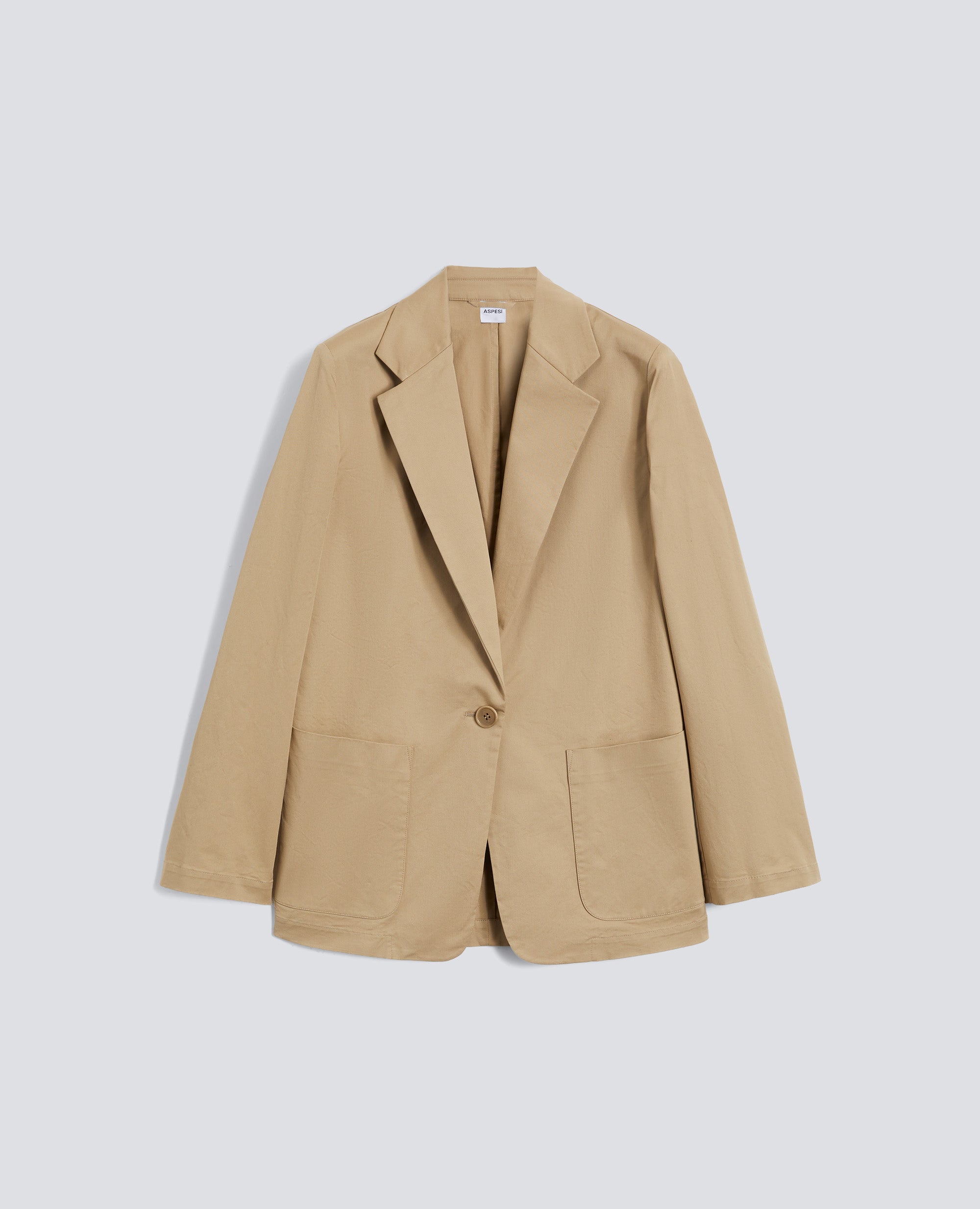 GIACCA MONOPETTO DECOSTRUITA IN TWILL DI COTONE-COLONIALE-COLONIAL BEIGE-COLONIAL-KOLONIALBEIGE-COLONIAL