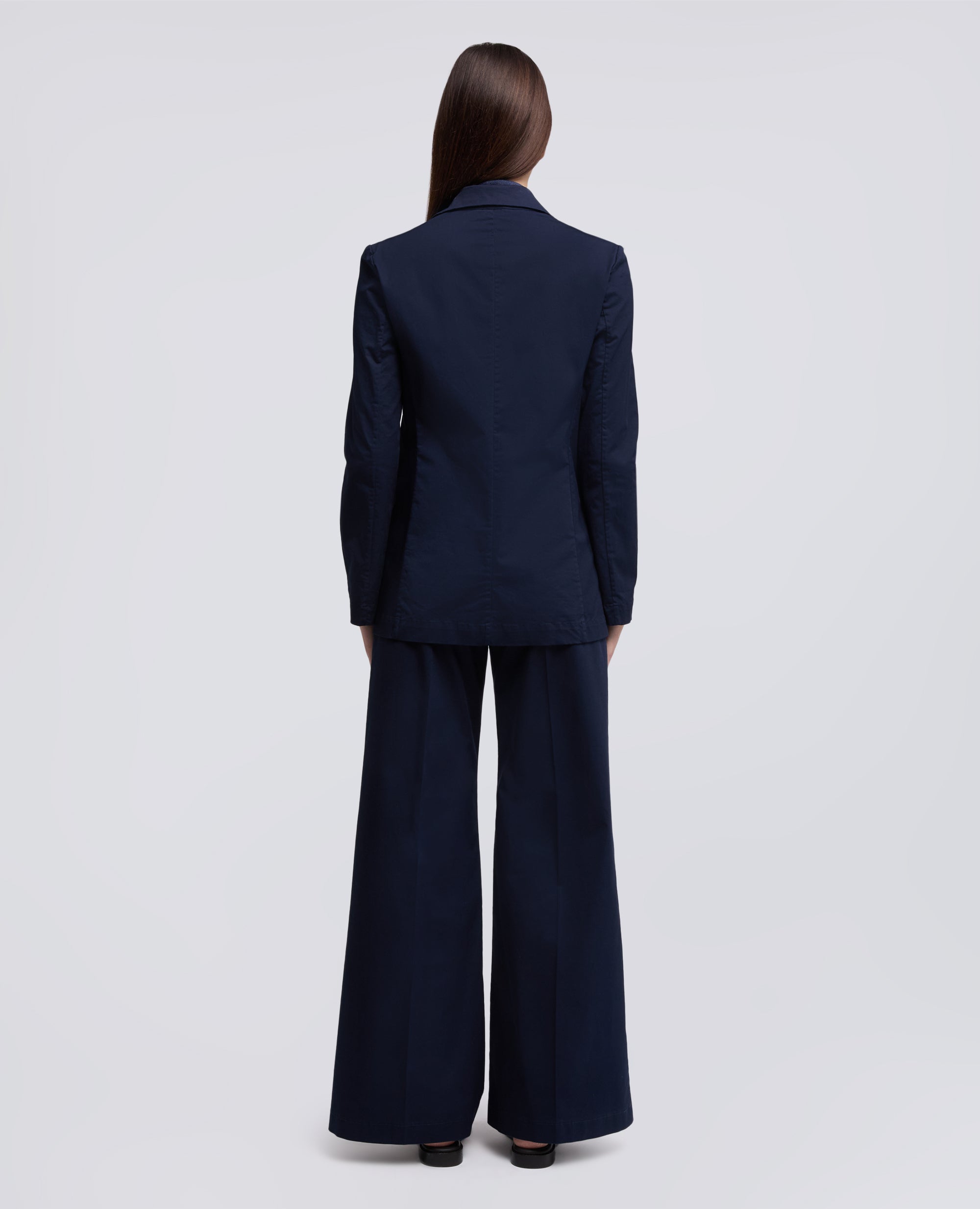 GIACCA MONOPETTO DECOSTRUITA IN TWILL DI COTONE-NAVY-NAVY-AZUL MARINO-NAVY-NAVY