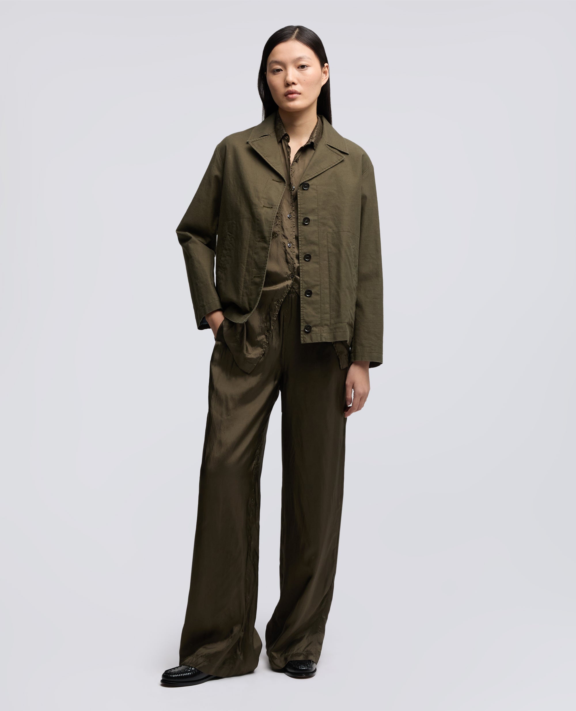 GIACCA IN GABARDINE DI COTONE COMPATTO LAVATO-MILITARE-MILITARY-MILITAR-MILITAR-MILITAIRE