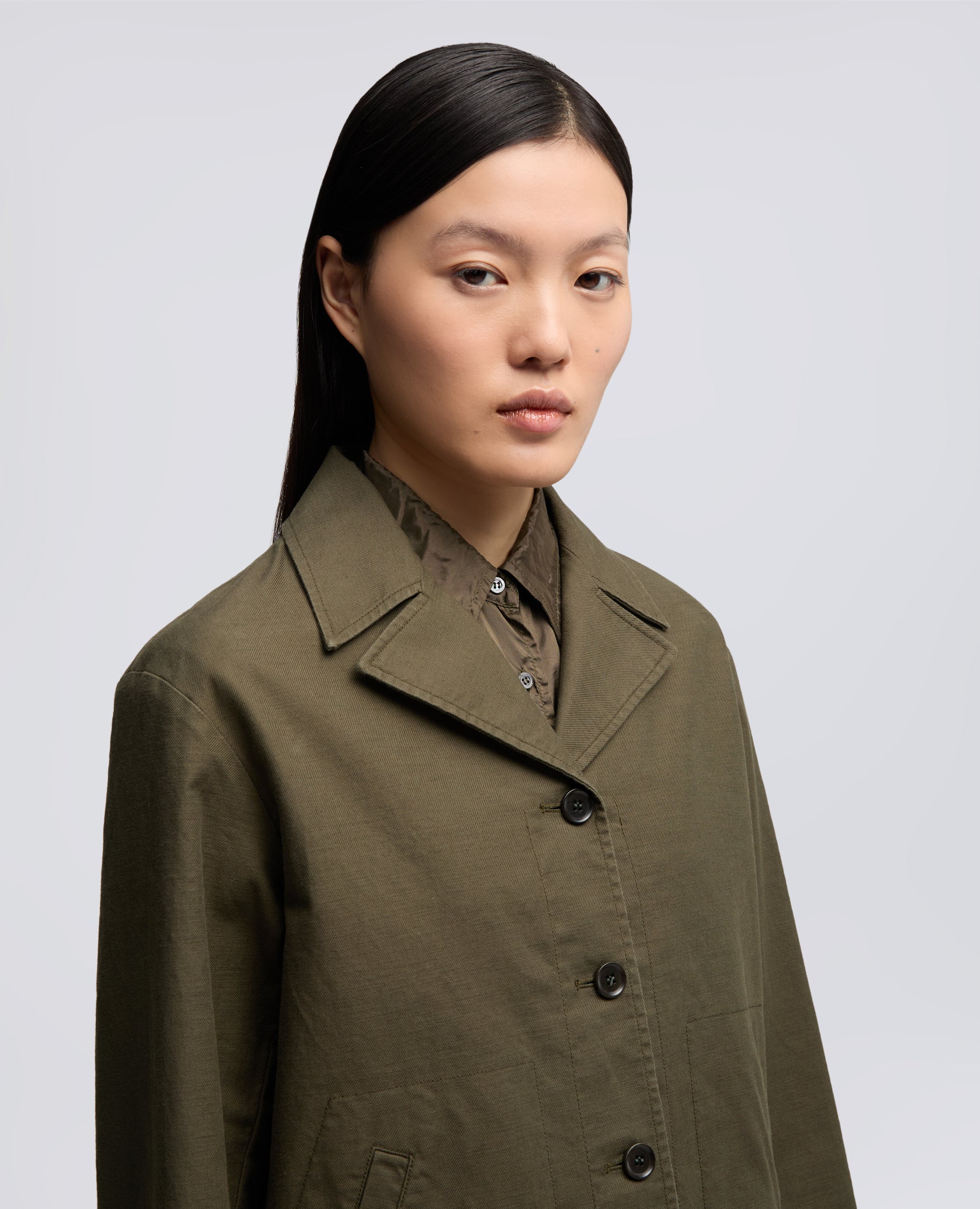 GIACCA IN GABARDINE DI COTONE COMPATTO LAVATO-MILITARE-MILITARY-MILITAR-MILITAR-MILITAIRE