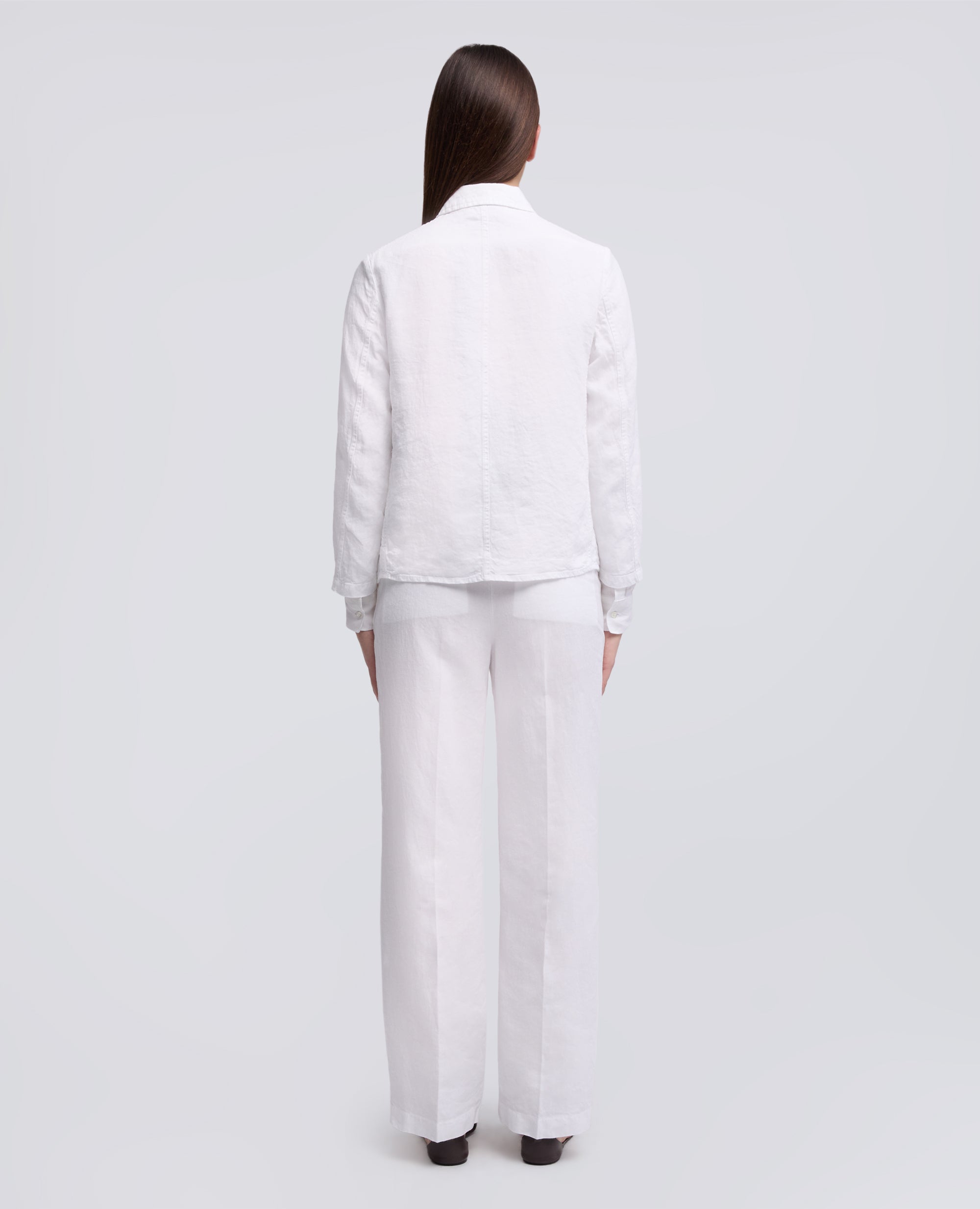 GIACCA MONOPETTO IN LINO FIAMMATO TINTO CAPO-BIANCO-WHITE-BLANCO-WEISS-BLANC