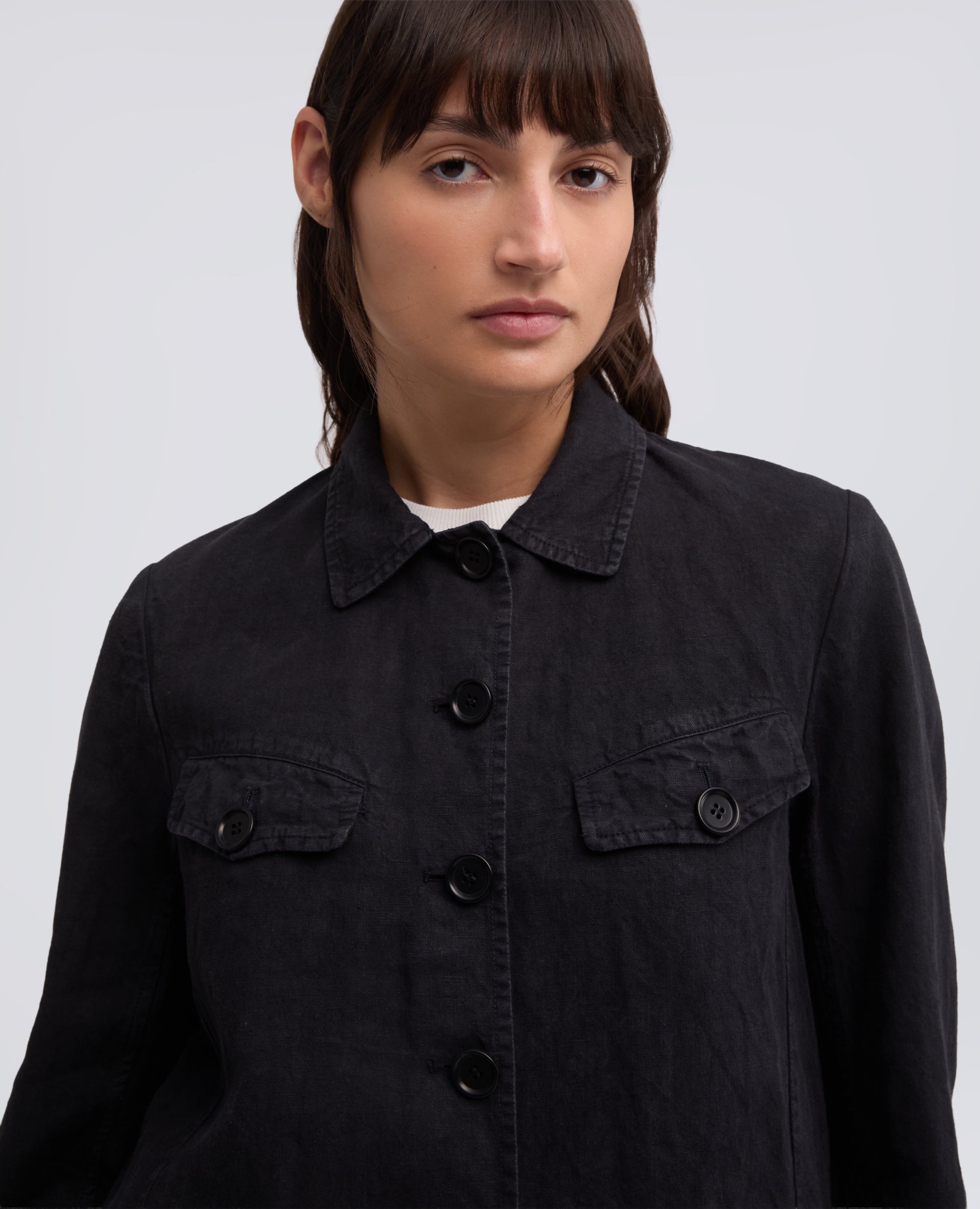 GIACCA MONOPETTO IN LINO FIAMMATO TINTO CAPO-NAVY-NAVY-AZUL MARINO-NAVY-NAVY