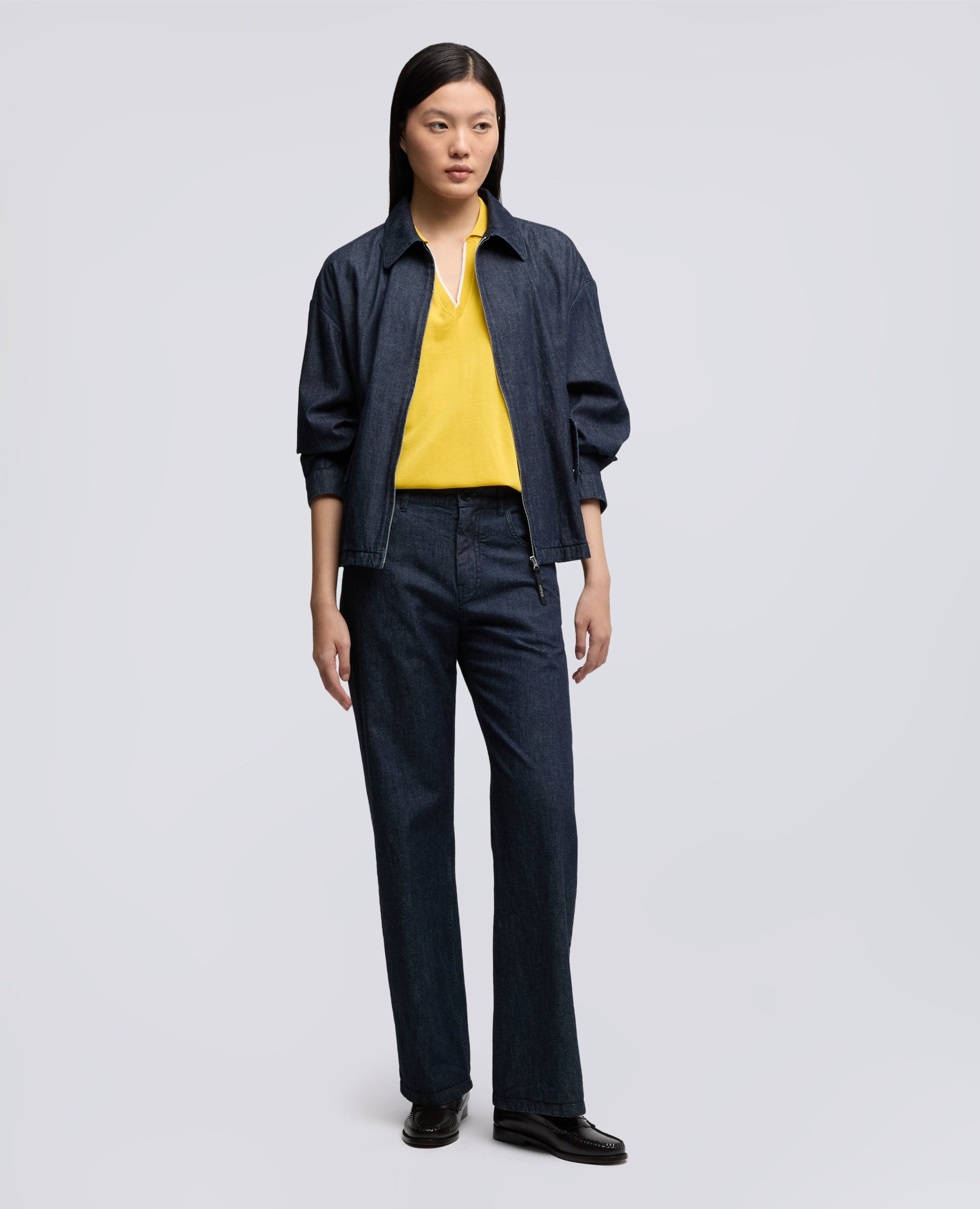 GIUBBOTTO IN DENIM LEGGERO-DENIM SCURO-DARK DENIM-DENIM OSCURO-DUNKLES DENIM-DENIM FONCE