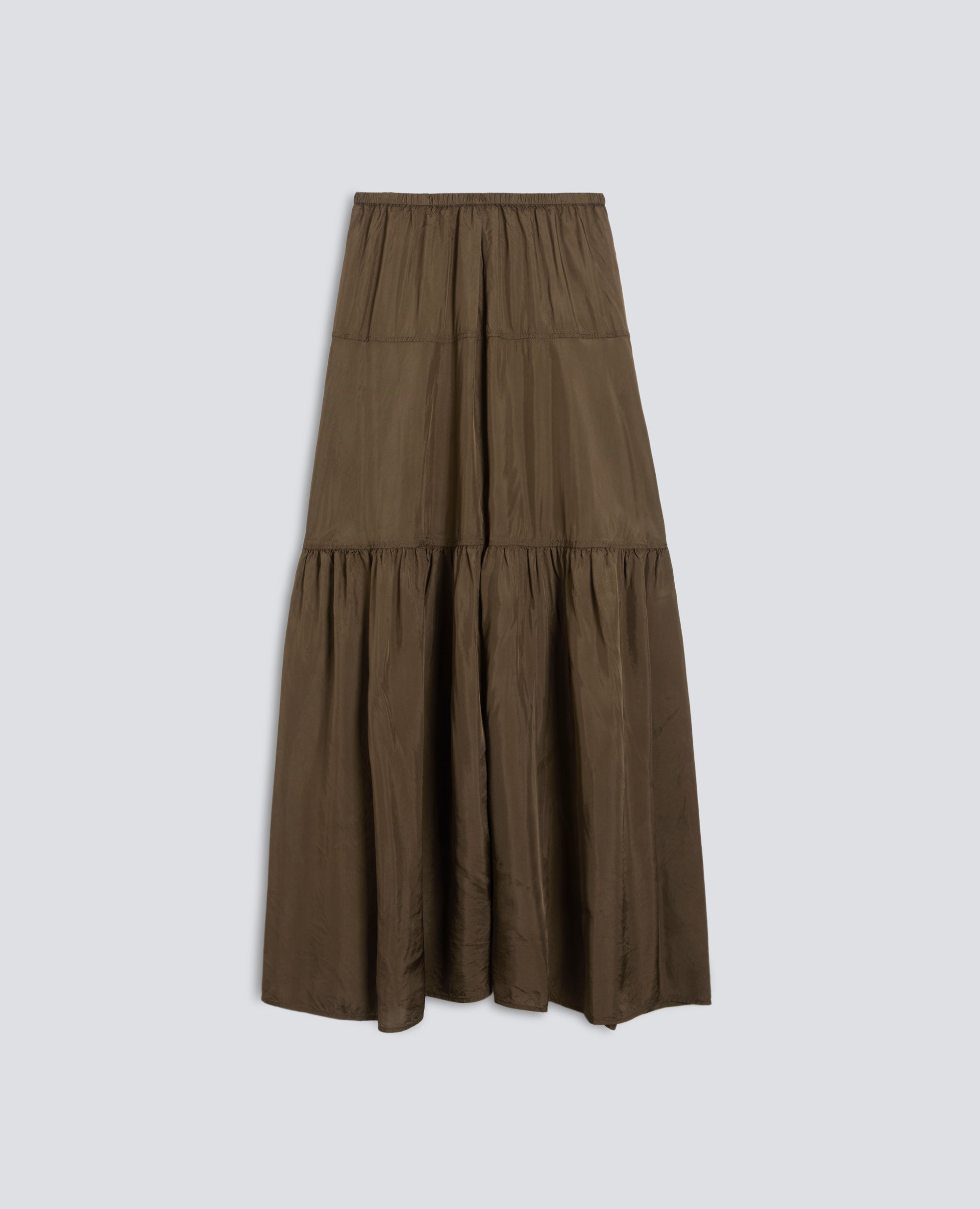 GONNA LUNGA IN TWILL DI VISCOSA-MILITARE-MILITARY-MILITAR-MILITAR-MILITAIRE