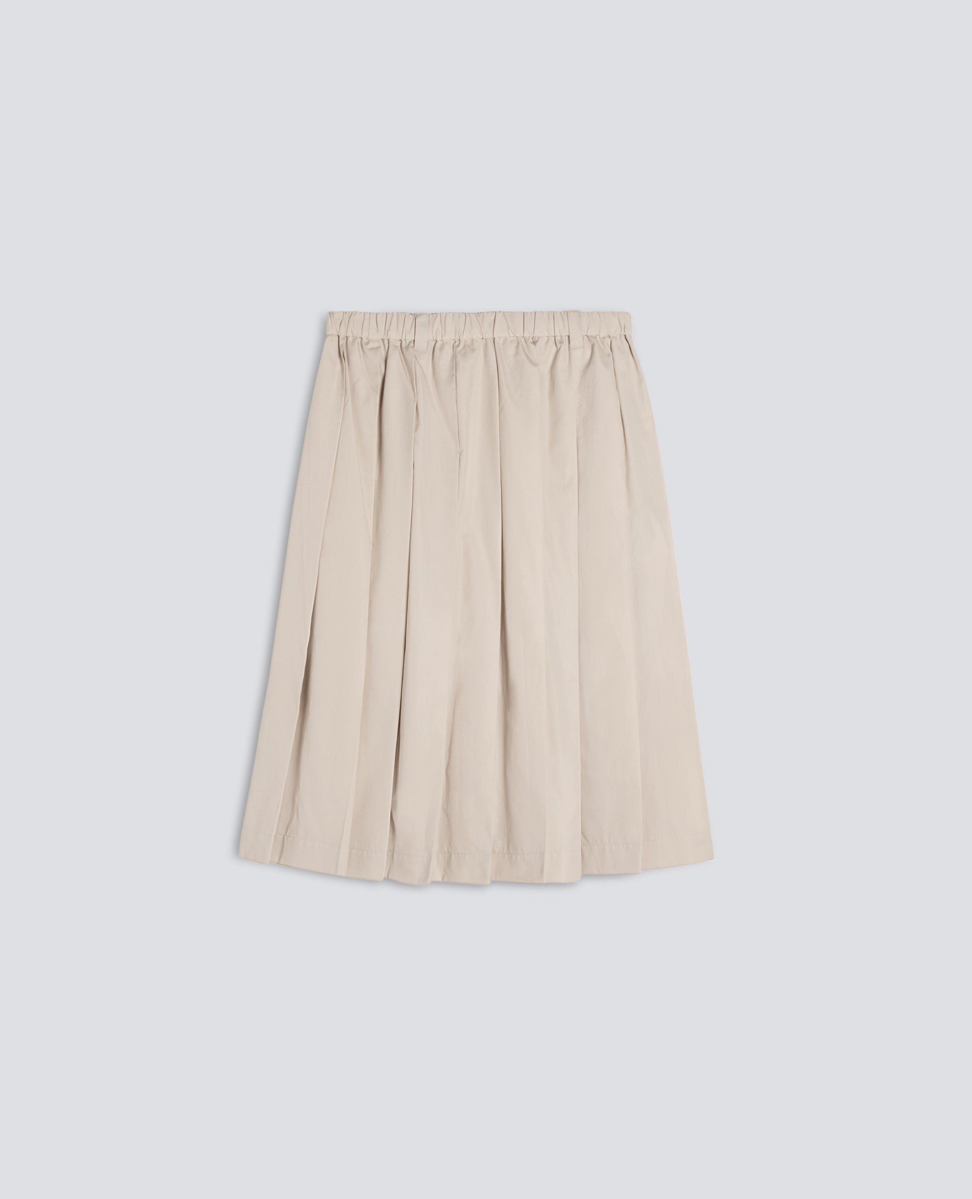 GONNA A PIEGHE IN POPELINE DI COTONE-BEIGE-BEIGE-BEIS-BEIGE-BEIGE