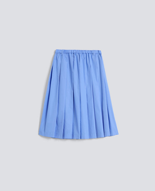 GONNA A PIEGHE IN POPELINE DI COTONE-AZZURRO-SKY BLUE-AZUL CLARO-HIMMELBLAU-BLEU CIEL