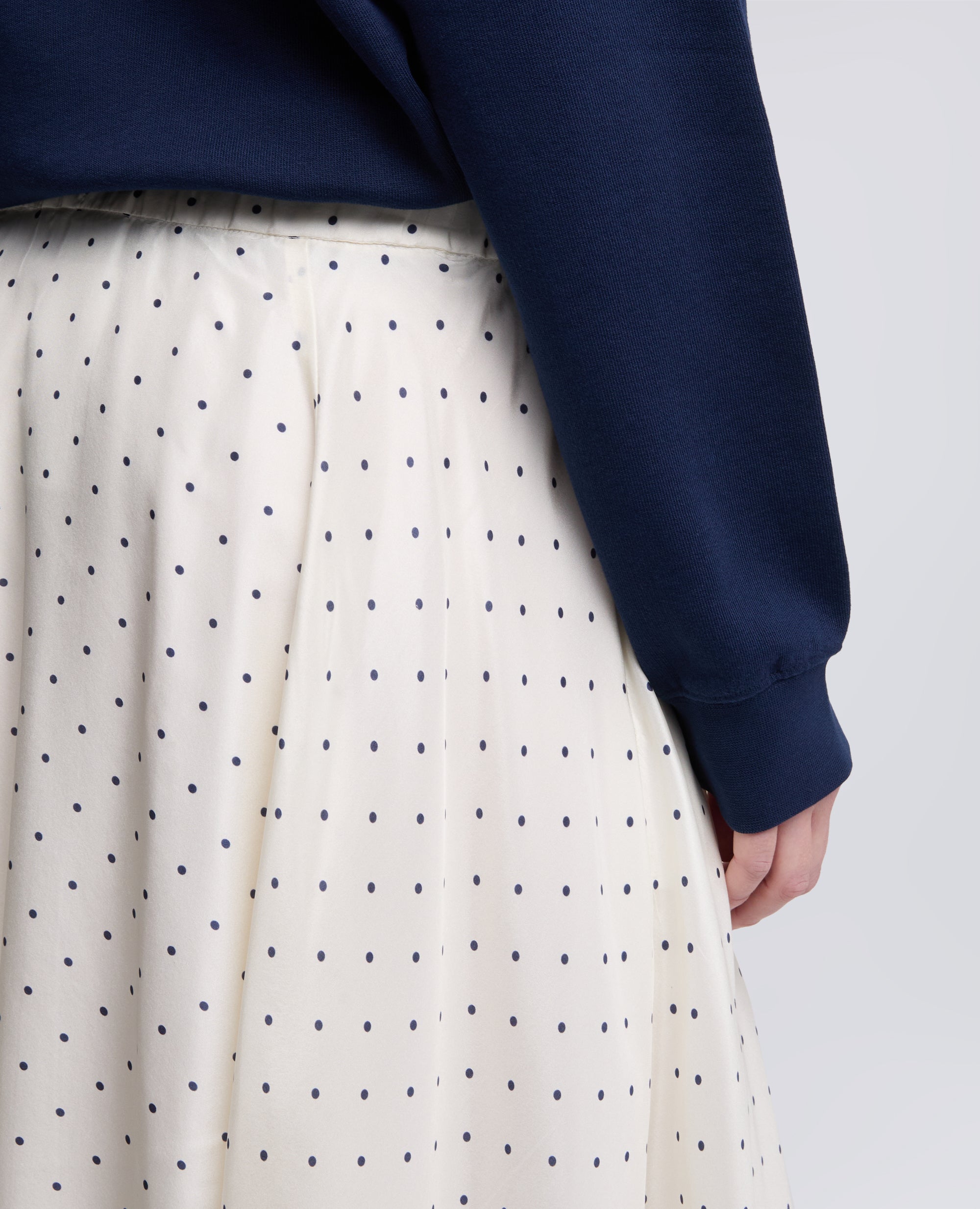 GONNA IN HABUTAI DI SETA STAMPATA A POIS-POIS NATURALE-POIS NATURALE-POIS NATURALE-POIS NATURALE-POIS NATURALE