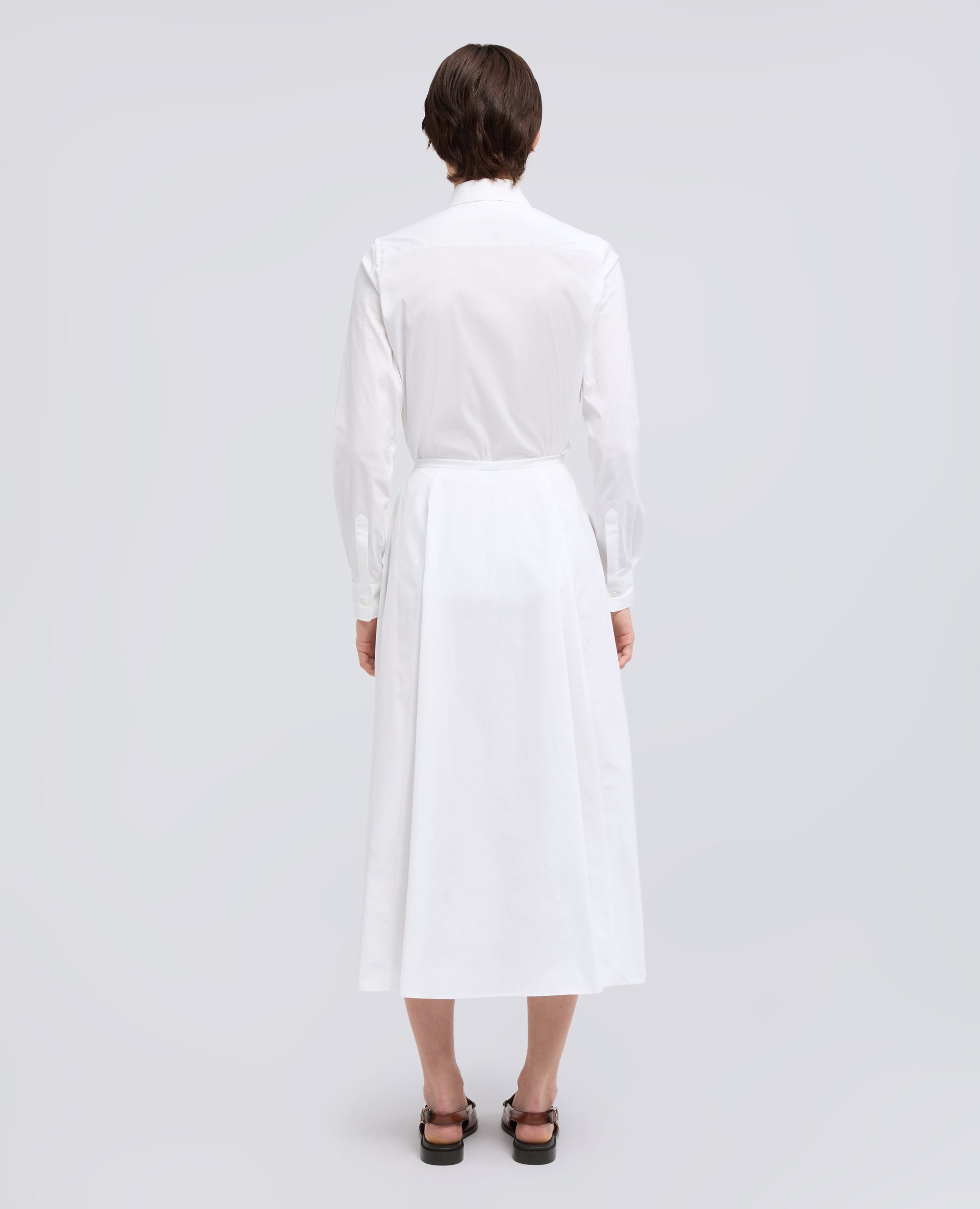 GONNA IN POPELINE COTONE-BIANCO-WHITE-BLANCO-WEISS-BLANC